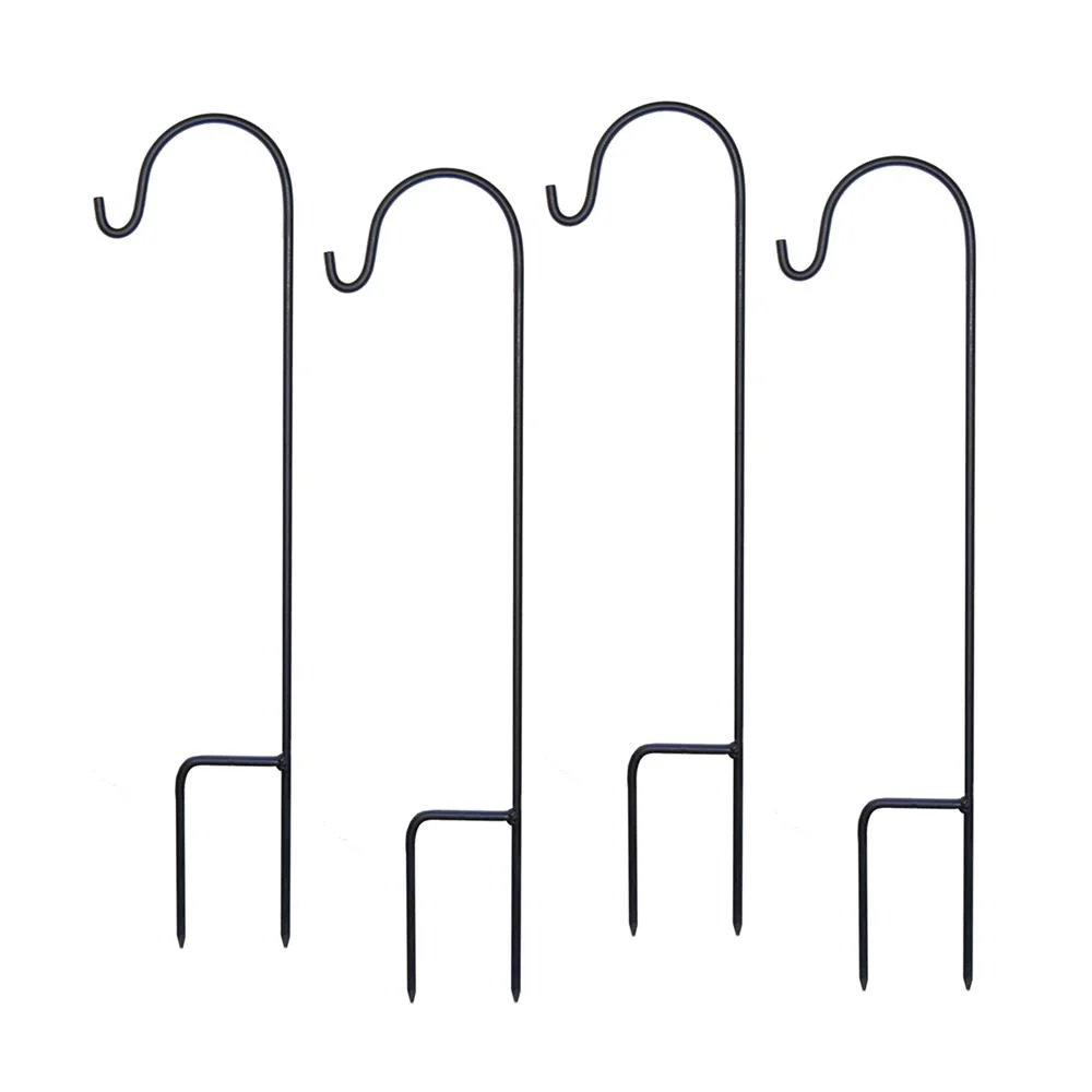 Shepherds Hooks with ground stakes. 3 in x 18 in high. Black metal.jpg