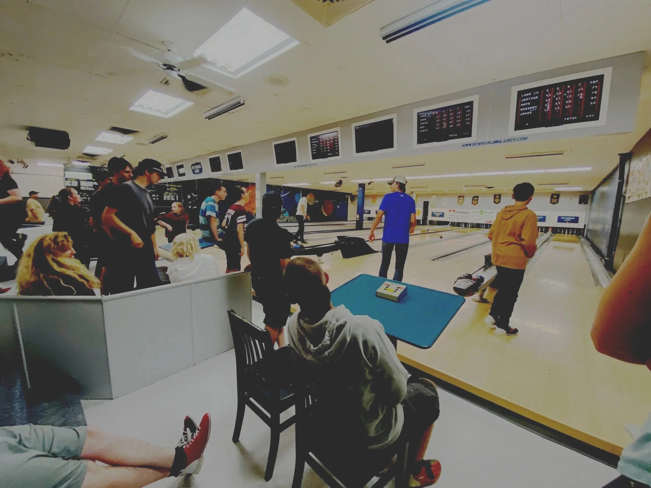 youth at the bowling alley