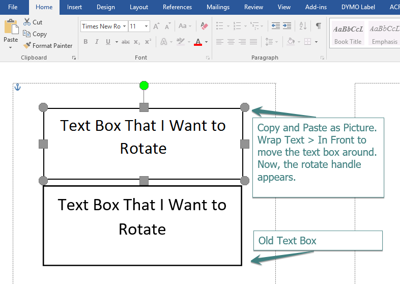 Why Can I Not Rotate the Text Box (Microsoft Word)? — Dashleigh ...