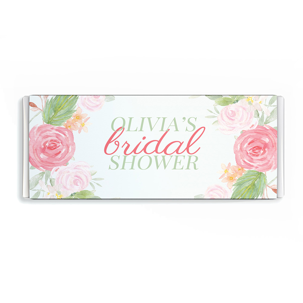 Blush Floral Chocolate Candy Bar Wrapper Image and Template For Blank Candy Bar Wrapper Template For Word