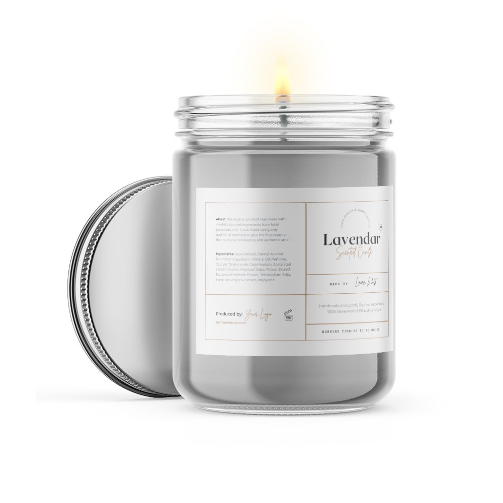 Candle Label Template, Editable Candle Labels, Minimalist Candle