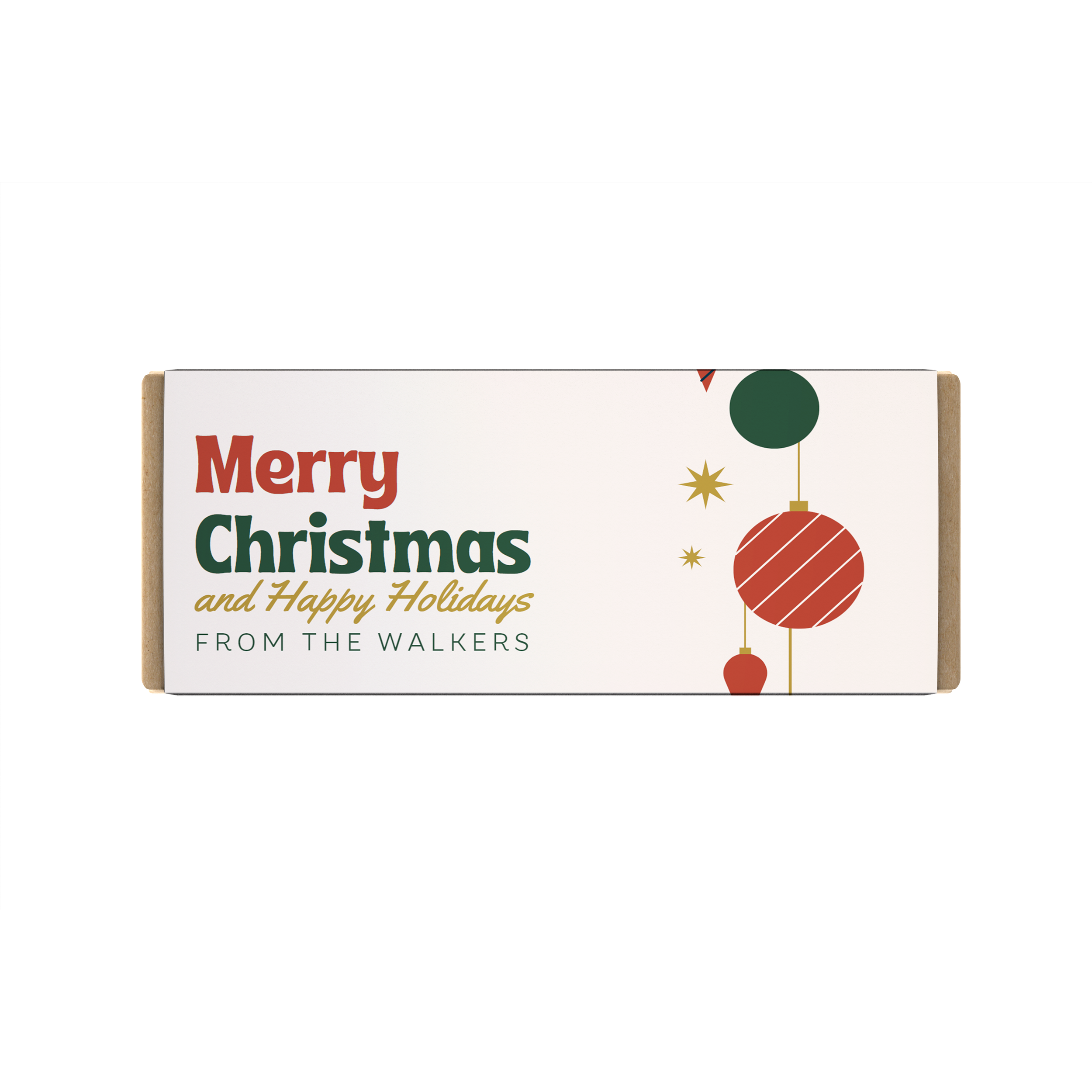 Retro Christmas Candy Bar Label Design for 5x5 inch Chocolate Bar