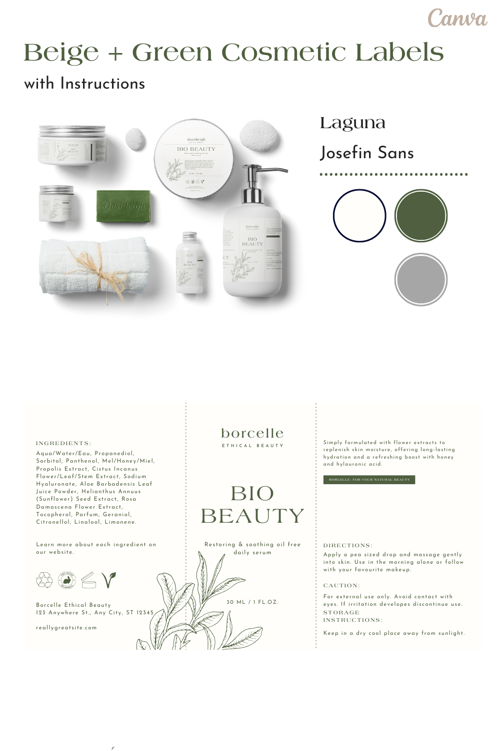 Greenery All Natural Beige Free Canva Templates and Designs — Dashleigh ...