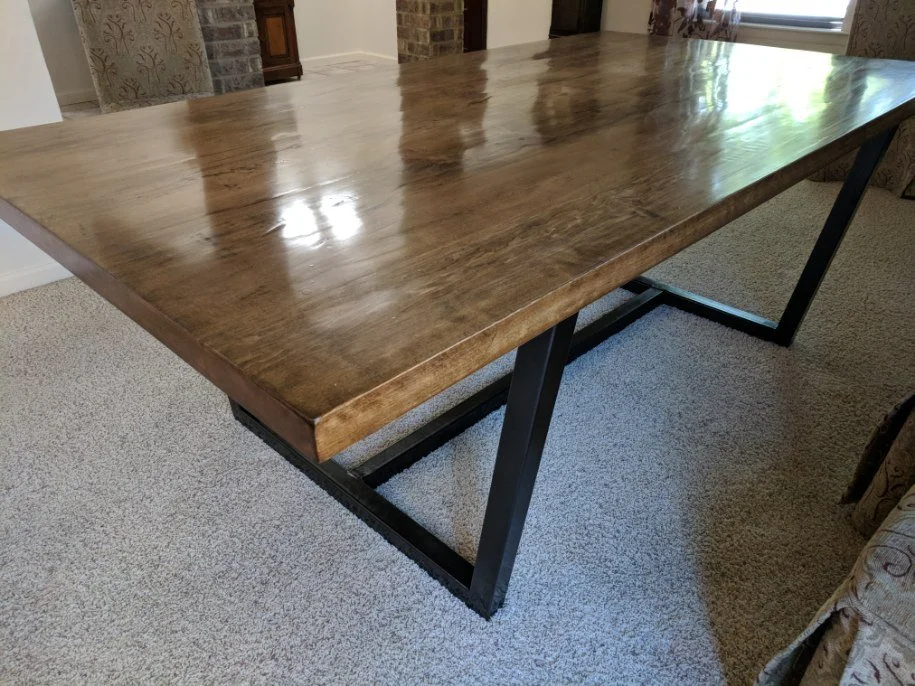 Stained Maple and Metal Base!