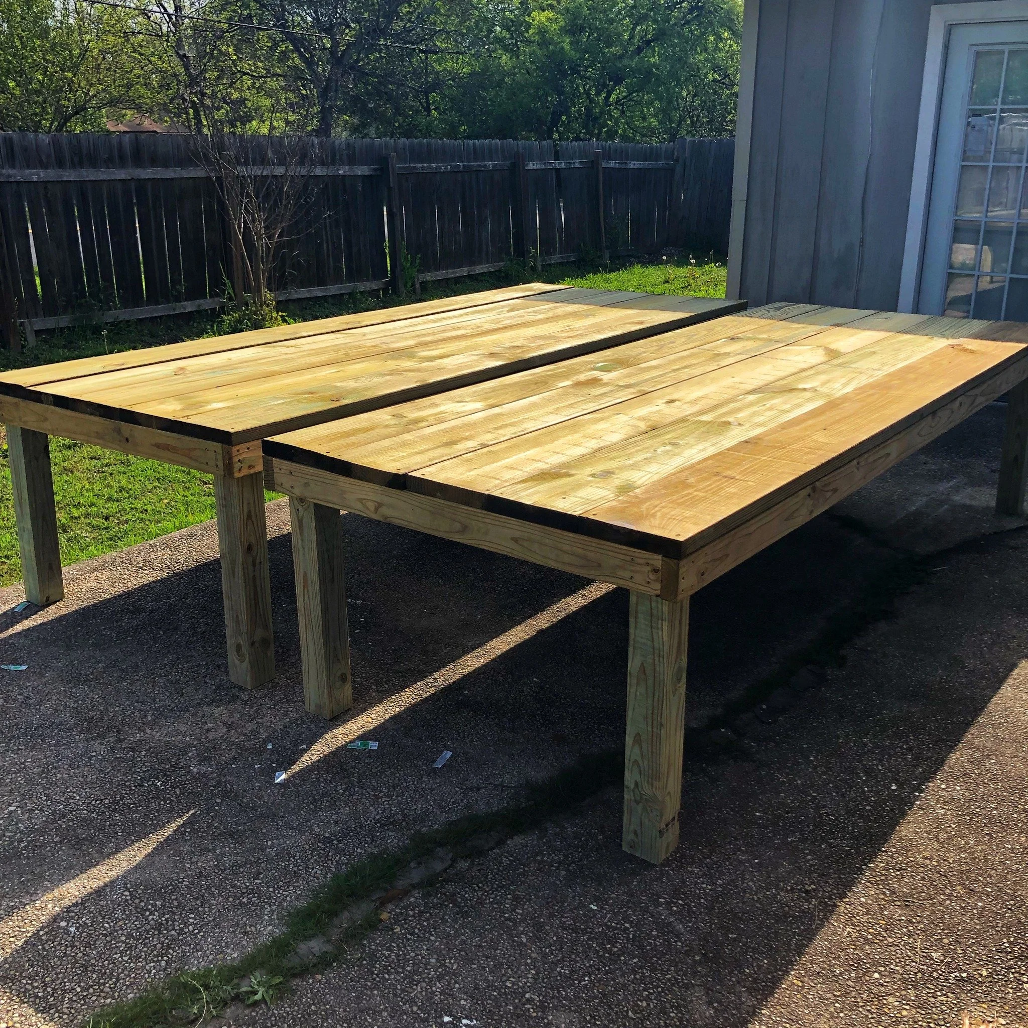 Outdoor Tables! Not pretty but very functional.