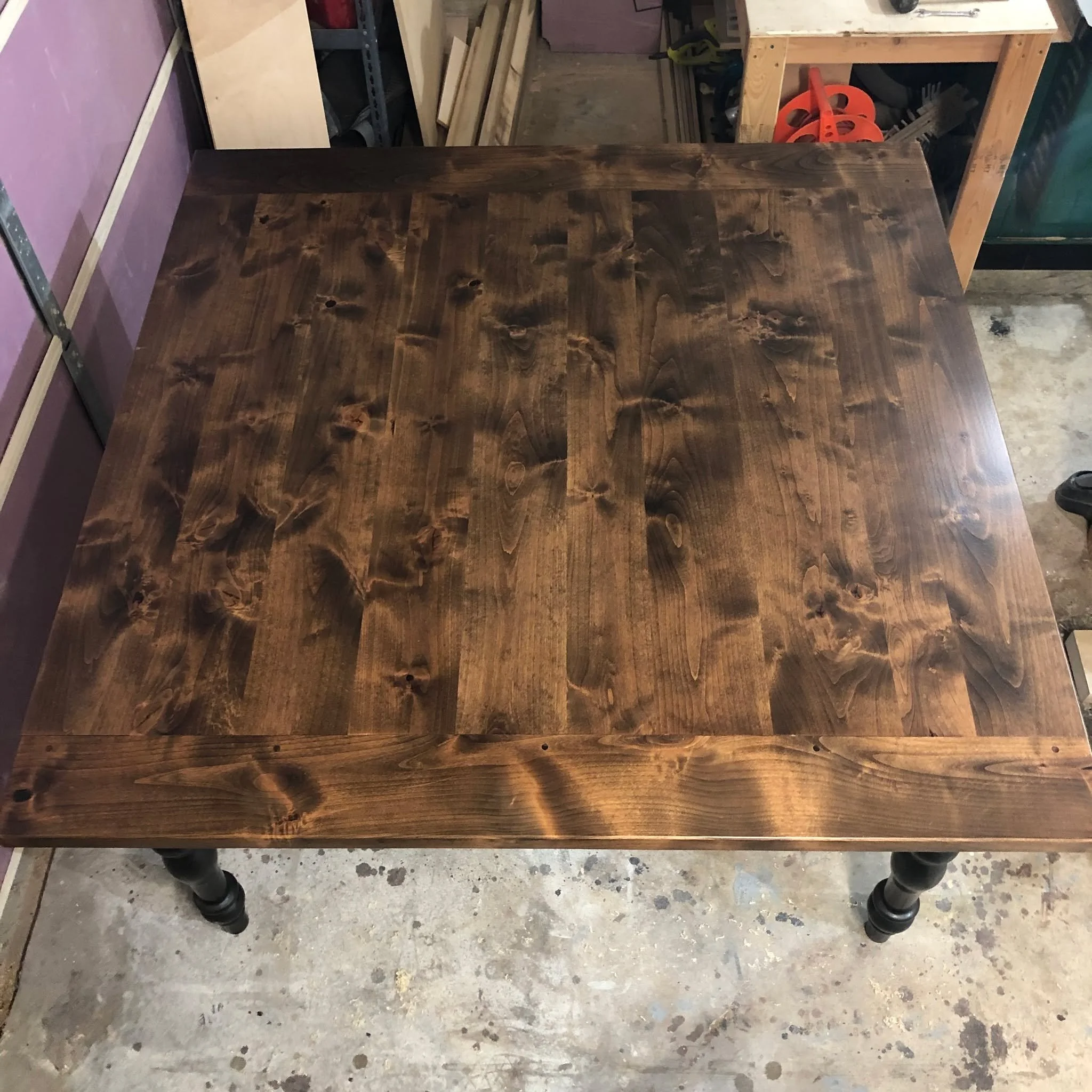 How do you take a picture of a really big square table?