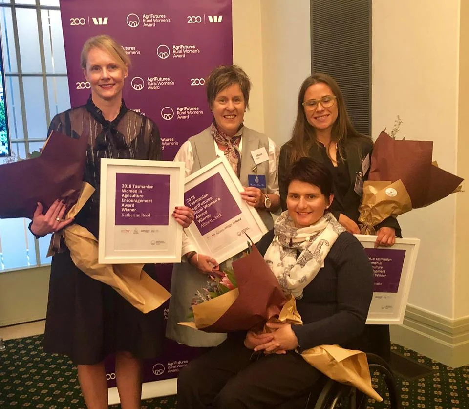 2018 AgriFutures Rural Women’s Award Recipients. Left to right: Allison Clark