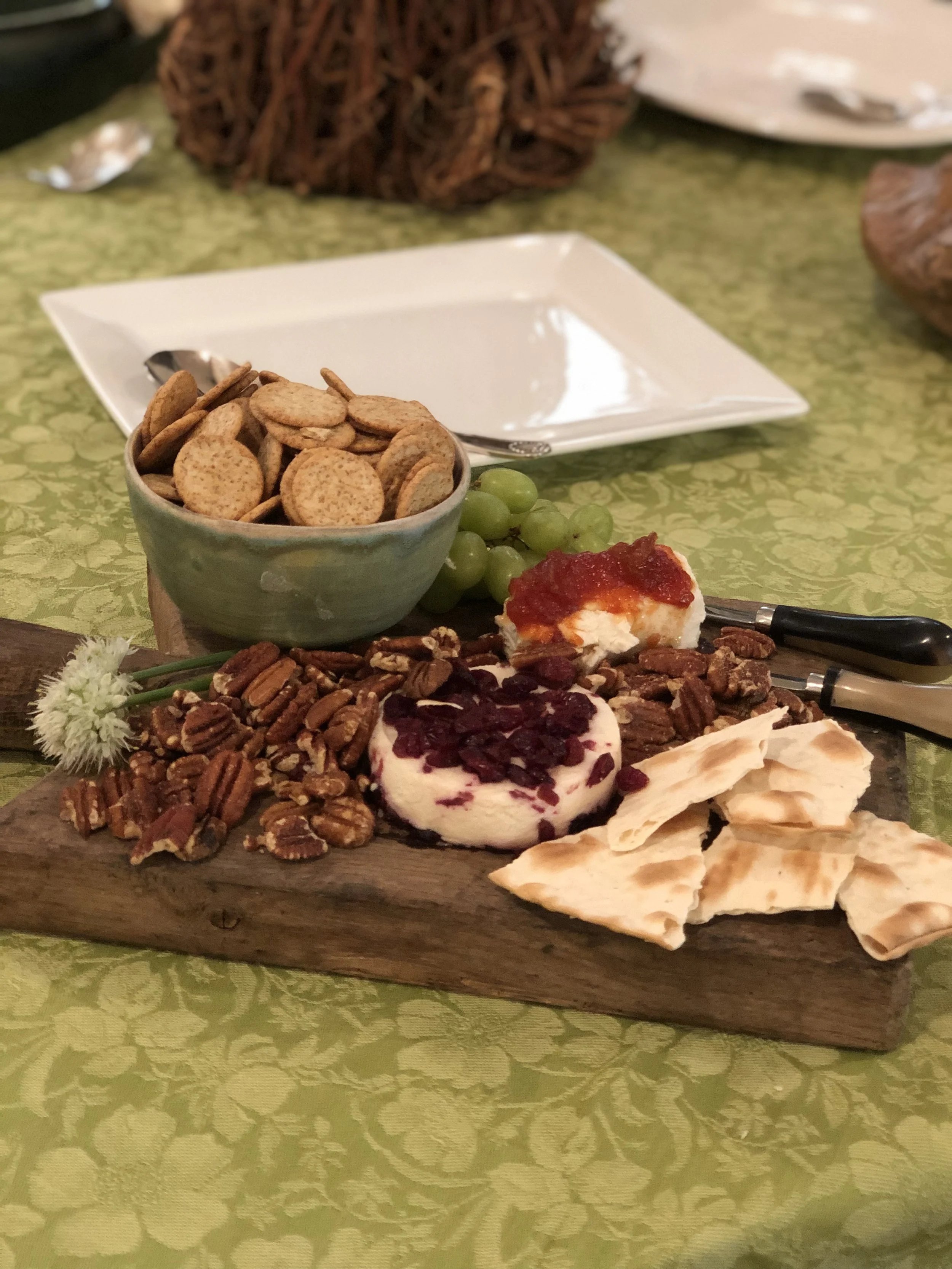 Assorted cheeses for our cheese board