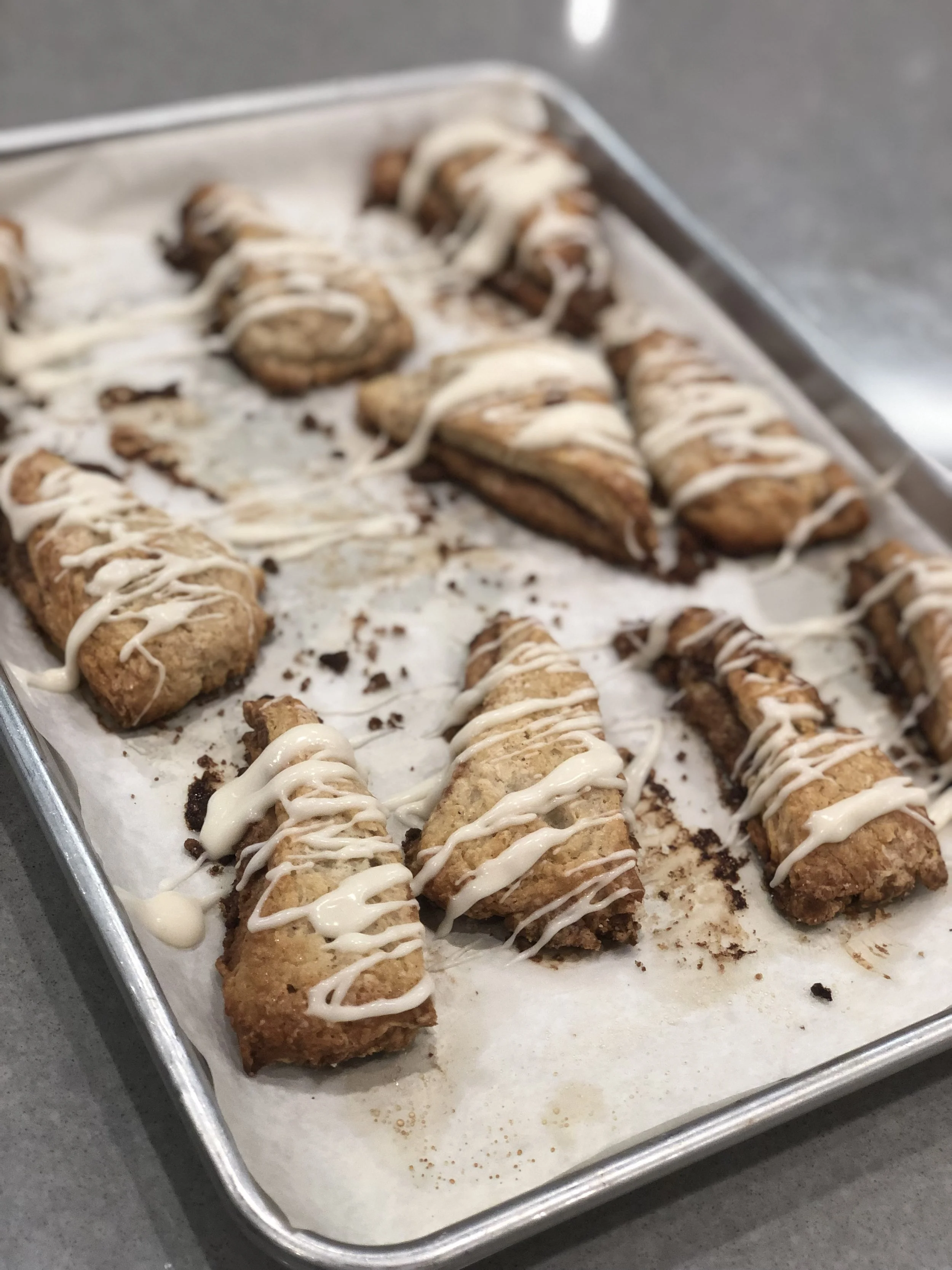 Triple Vanilla Scones with Glaze