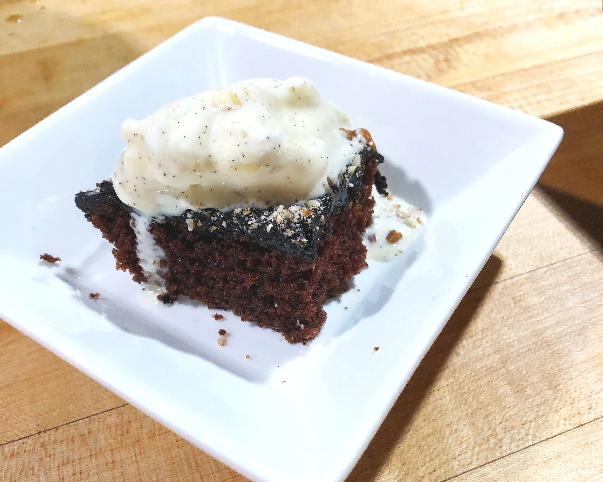 Texas Sheet Cake with Butterscotch Sauce