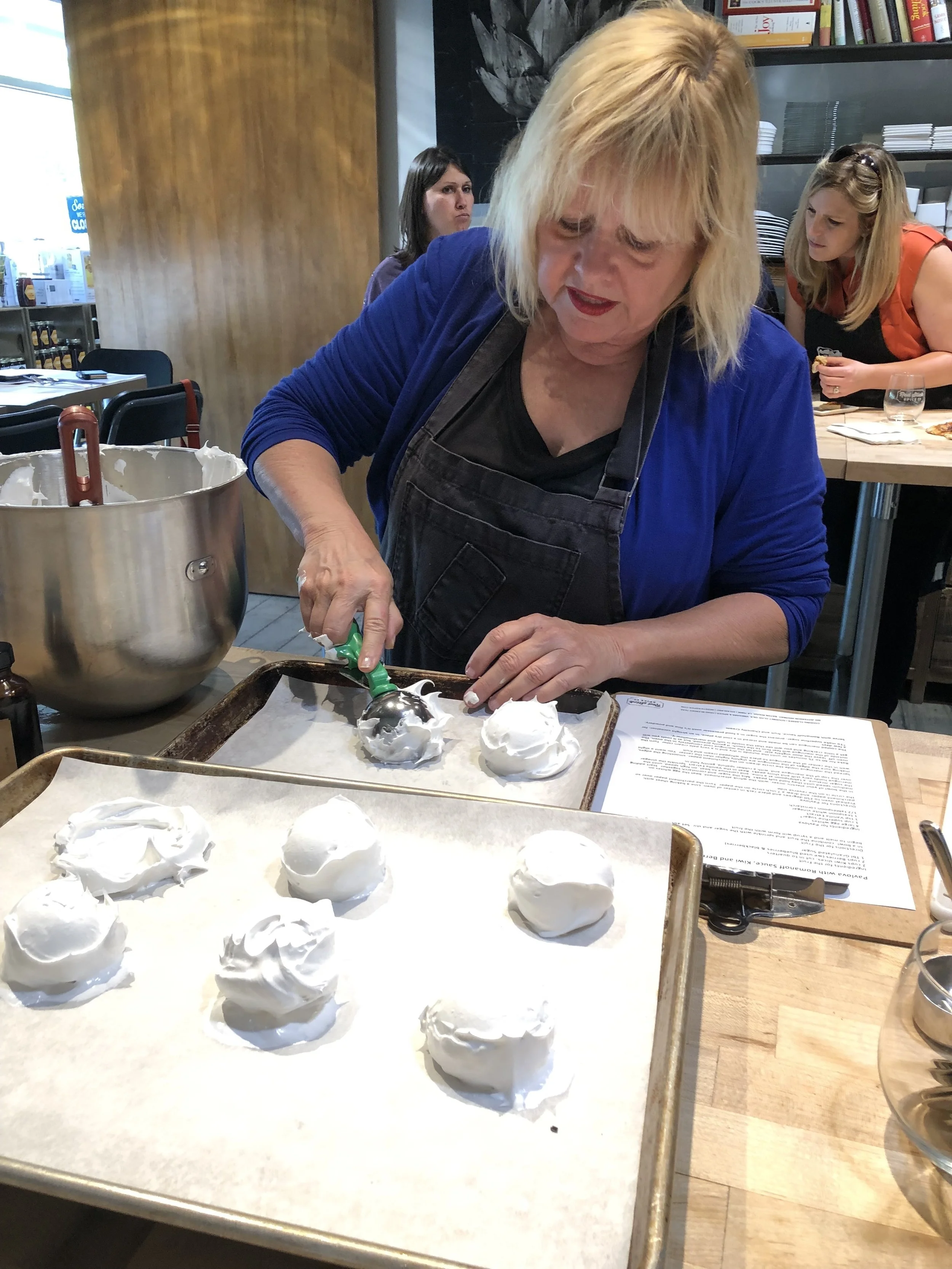 Meringues ready for the oven