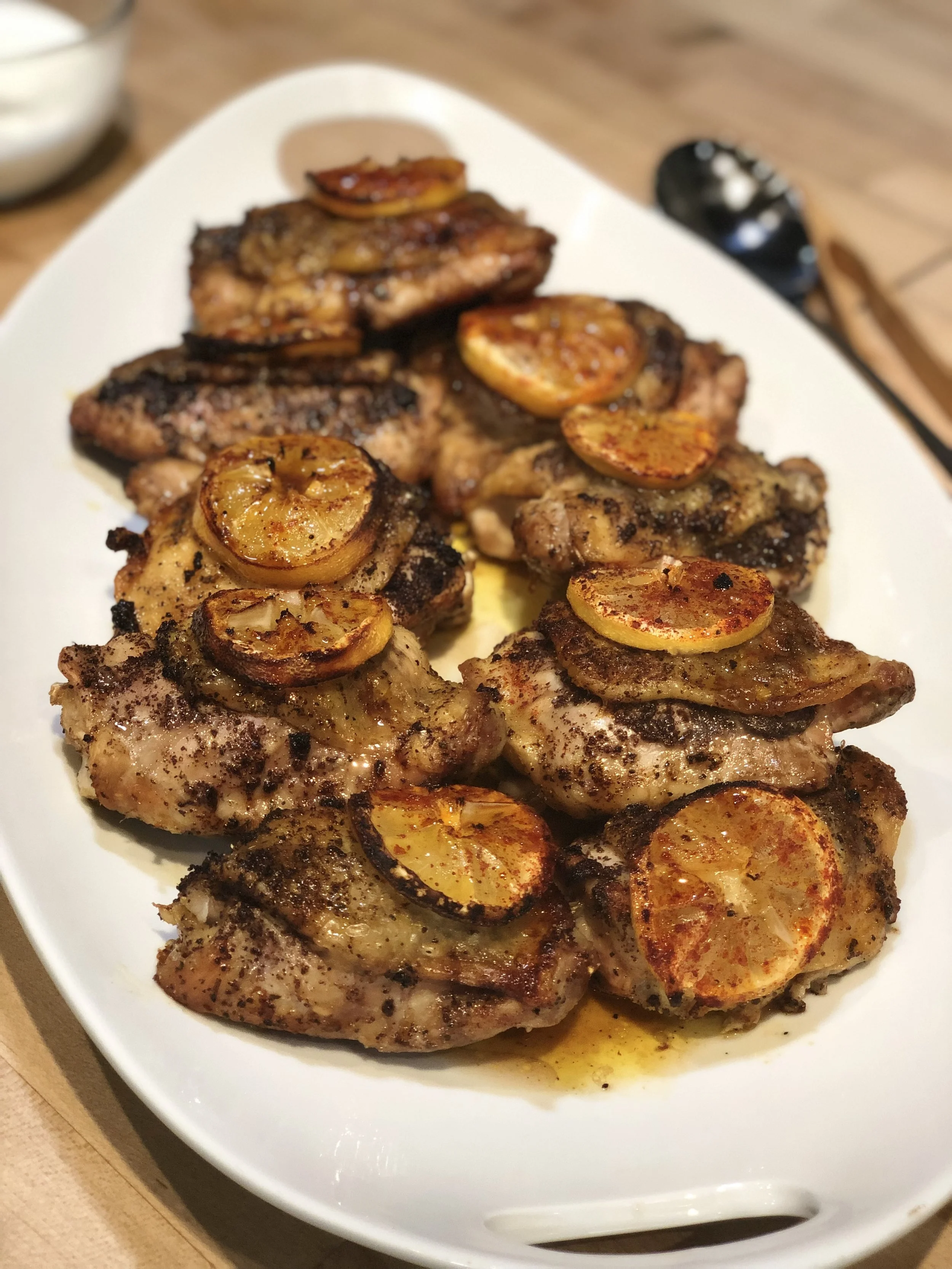 Lemon Garlic & Sumac Roast Chicken with Charmoula