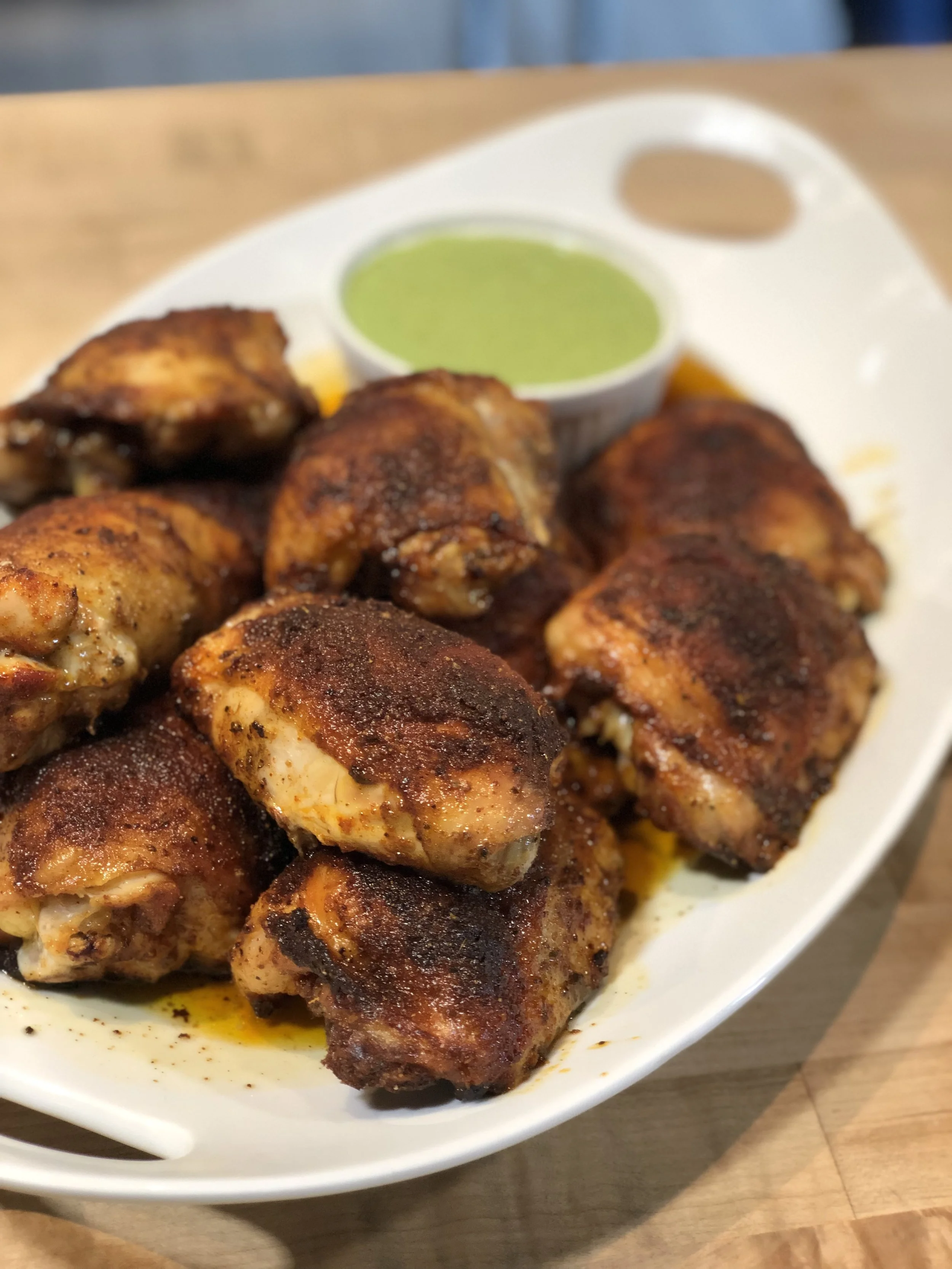 Peruvian Chicken with Creamy Cilantro Sauce 