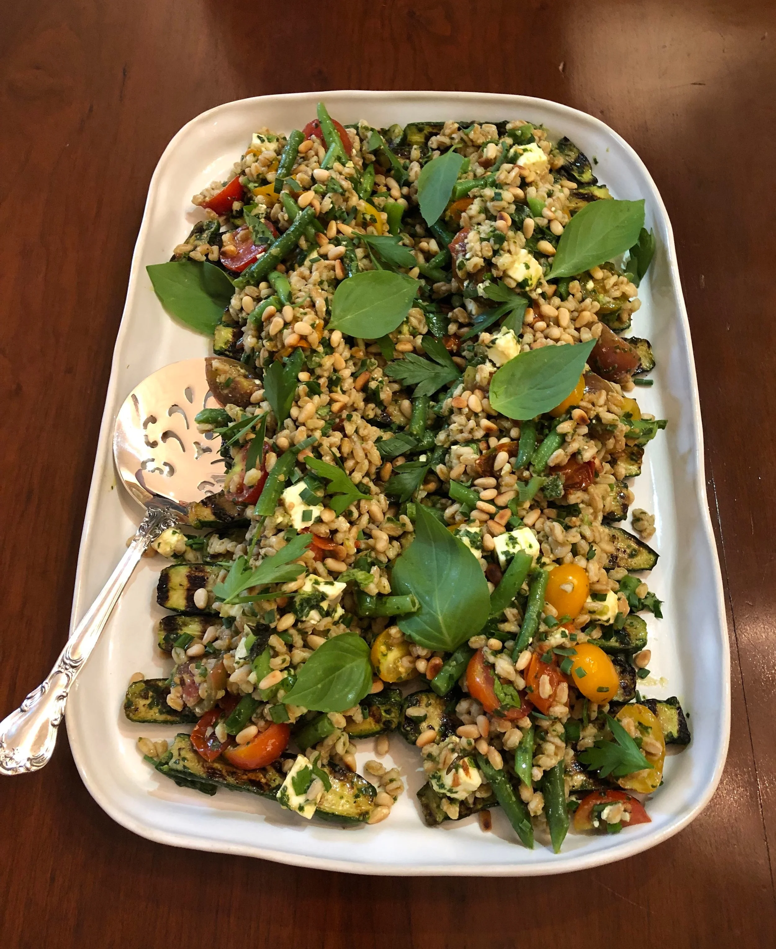 Grilled Zucchini & Farro Salad