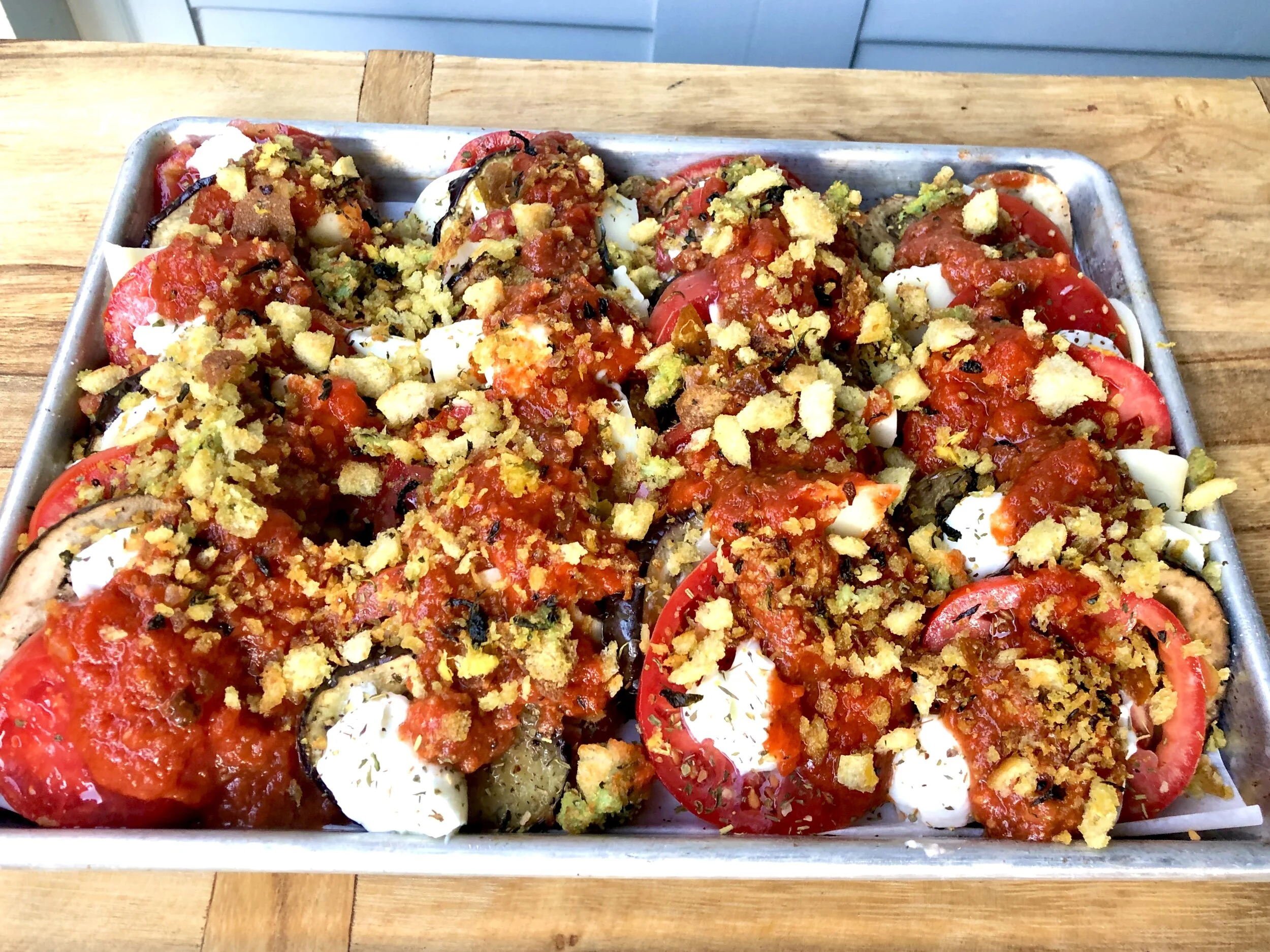 How To Use Up 3 Summer Vegetables In 1 Recipe! Sheet Pan Eggplant Parmesan