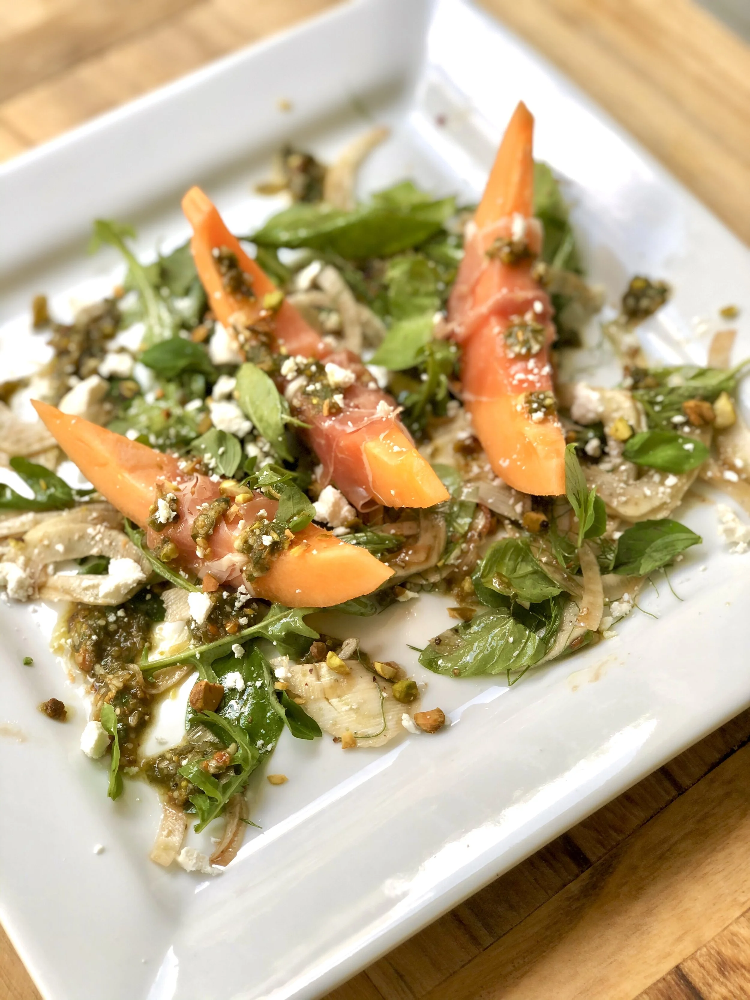 Melon, Prosciutto, Fennel and Ricotta Salata Salad 