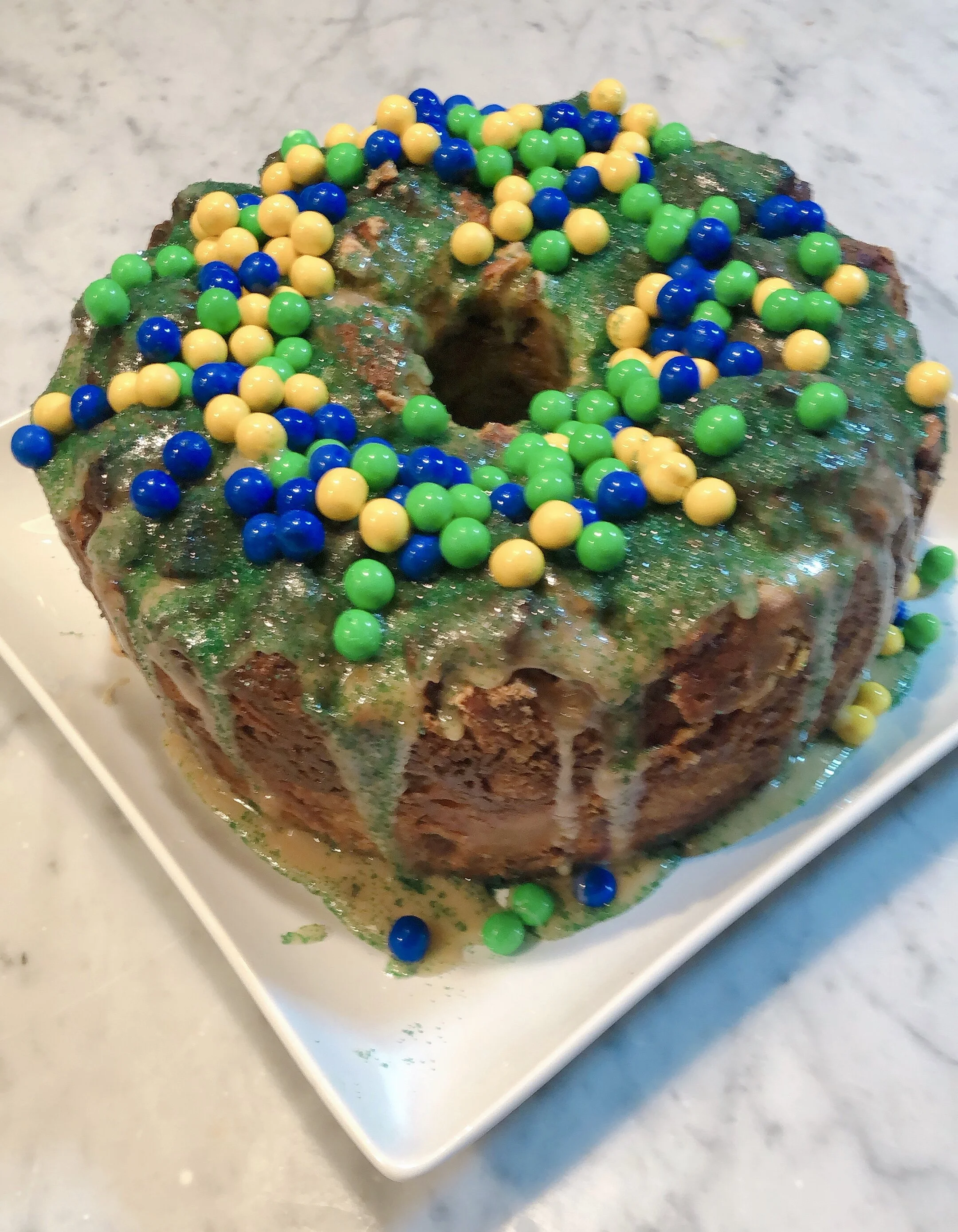 King Cake Monkey Bread with Cinnamon Goo