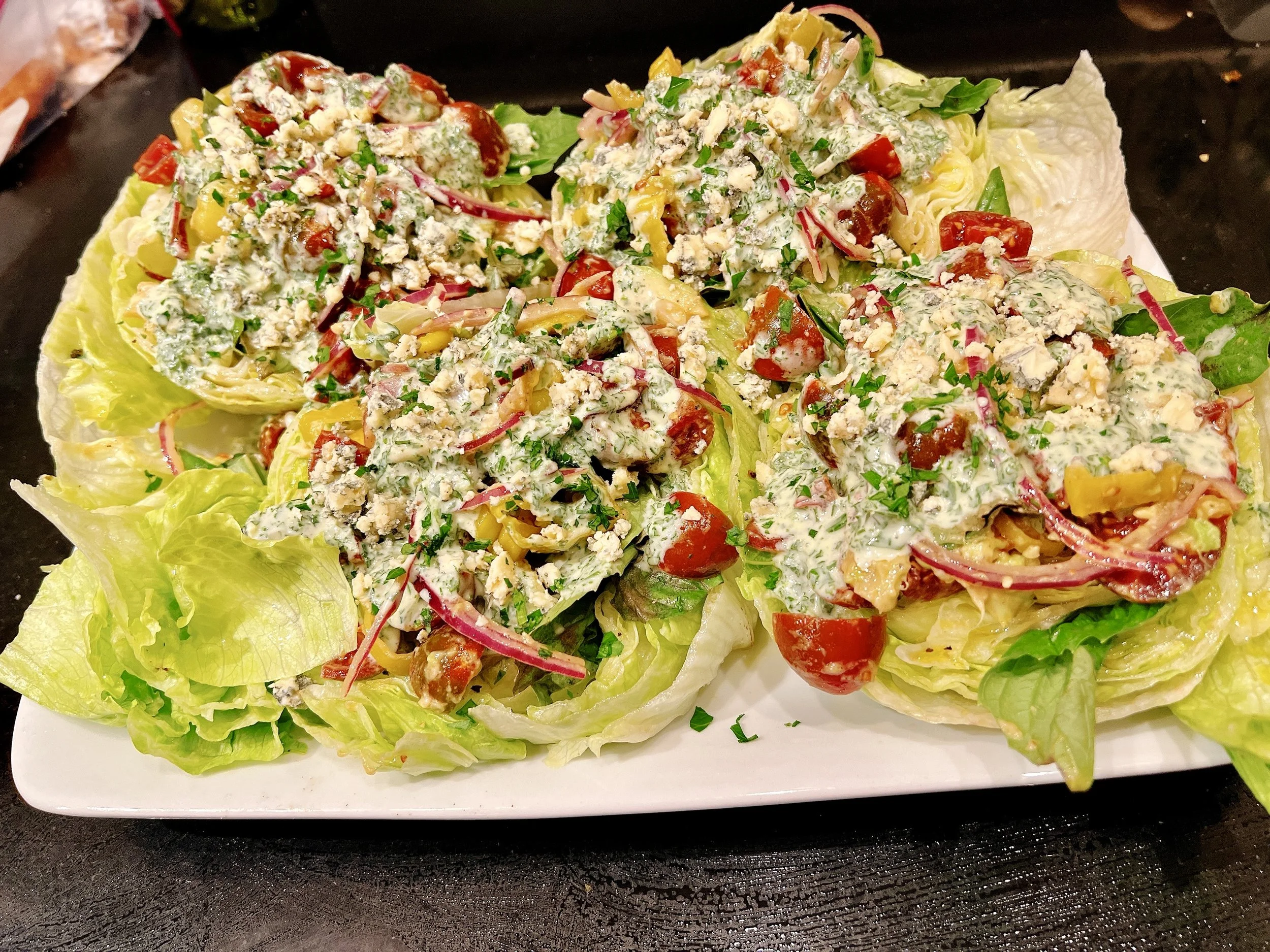 Italian American Wedge Salad with Creamy Herb Dressing