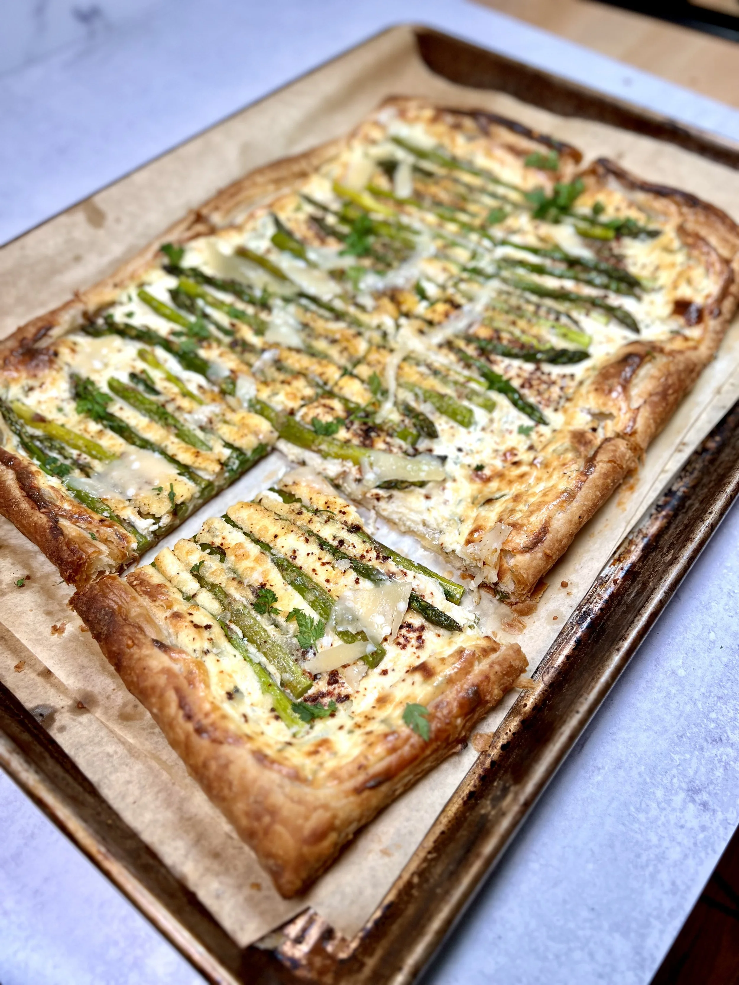 Asparagus, Goat Cheese and Tarragon Tart