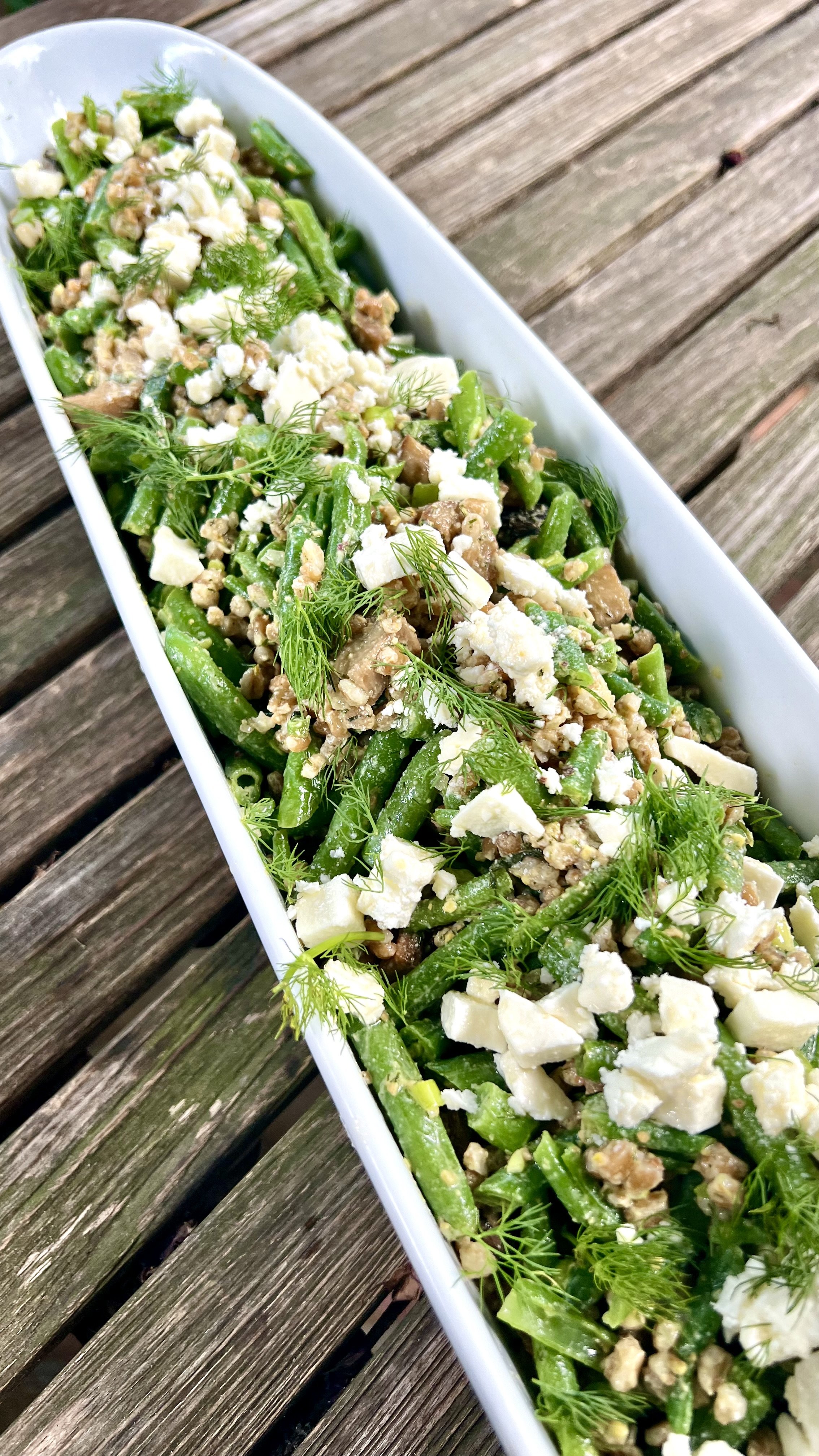 Farro and Green Bean Salad with Pistachio Gremolata