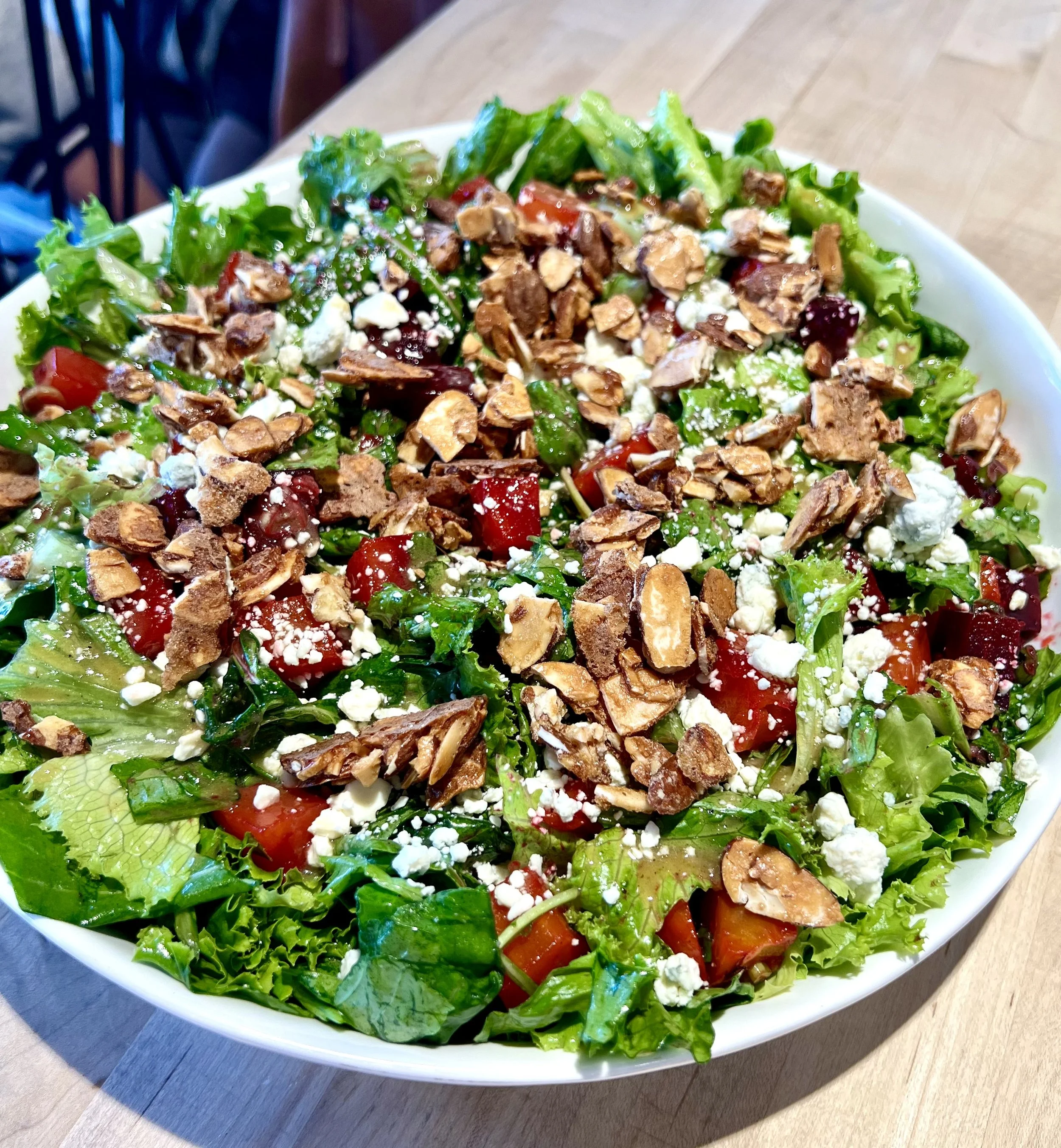 Beet Salad with Candied Almonds and Honey Mustard Dressing 