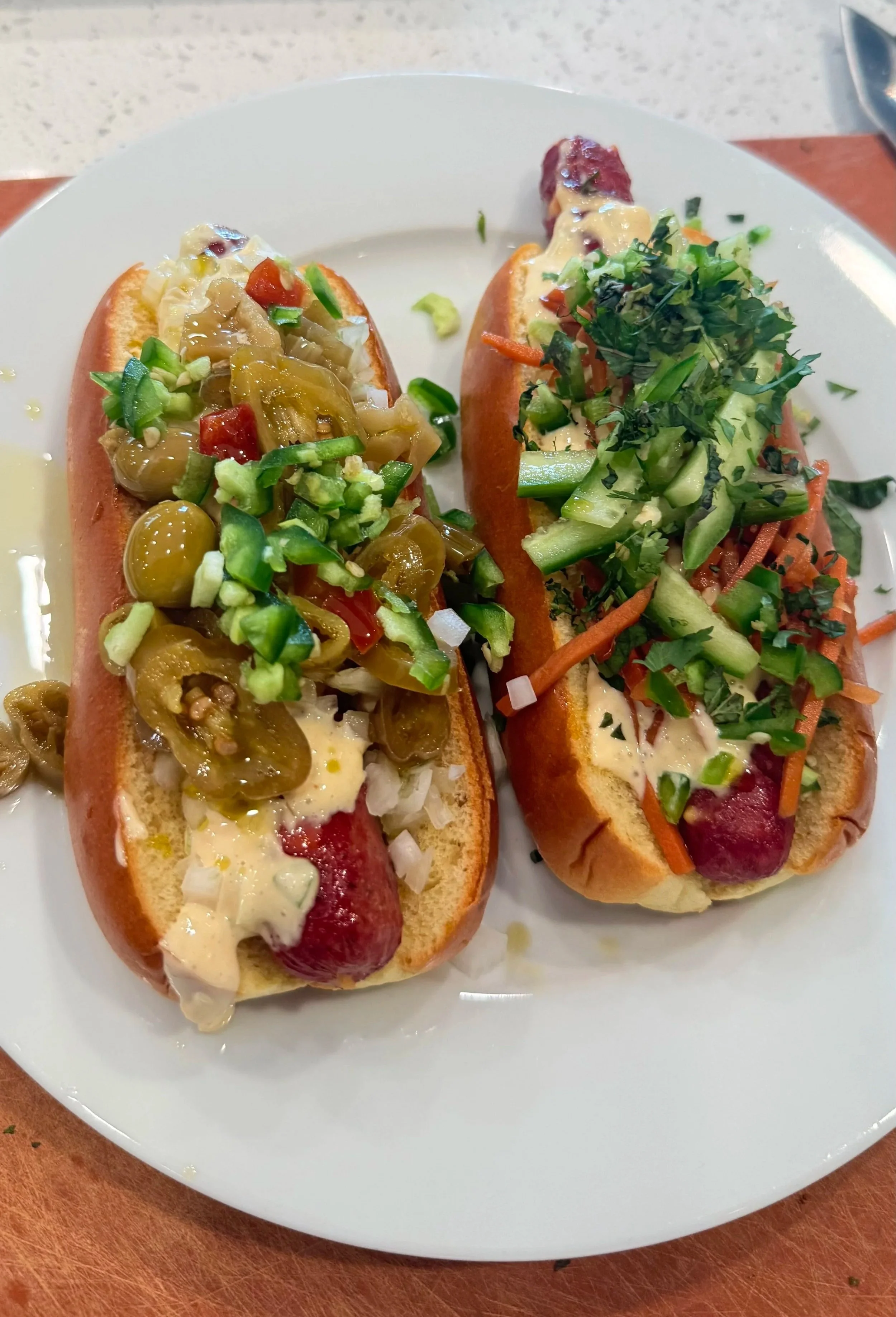 Spiralized Bahn Mi Hot Dog with Rohan Davey at Red Stick Spice 