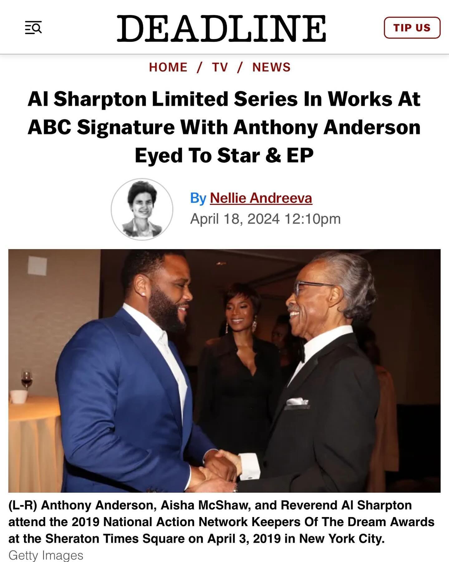 SOME NEWS! ABC Signature has acquired &ldquo;The Redemption of Al Sharpton&rdquo; the recent @esquire profile of the civil rights activist by me, to develop as a limited series. No talent is attached at this point but the intention is for @anthonyand