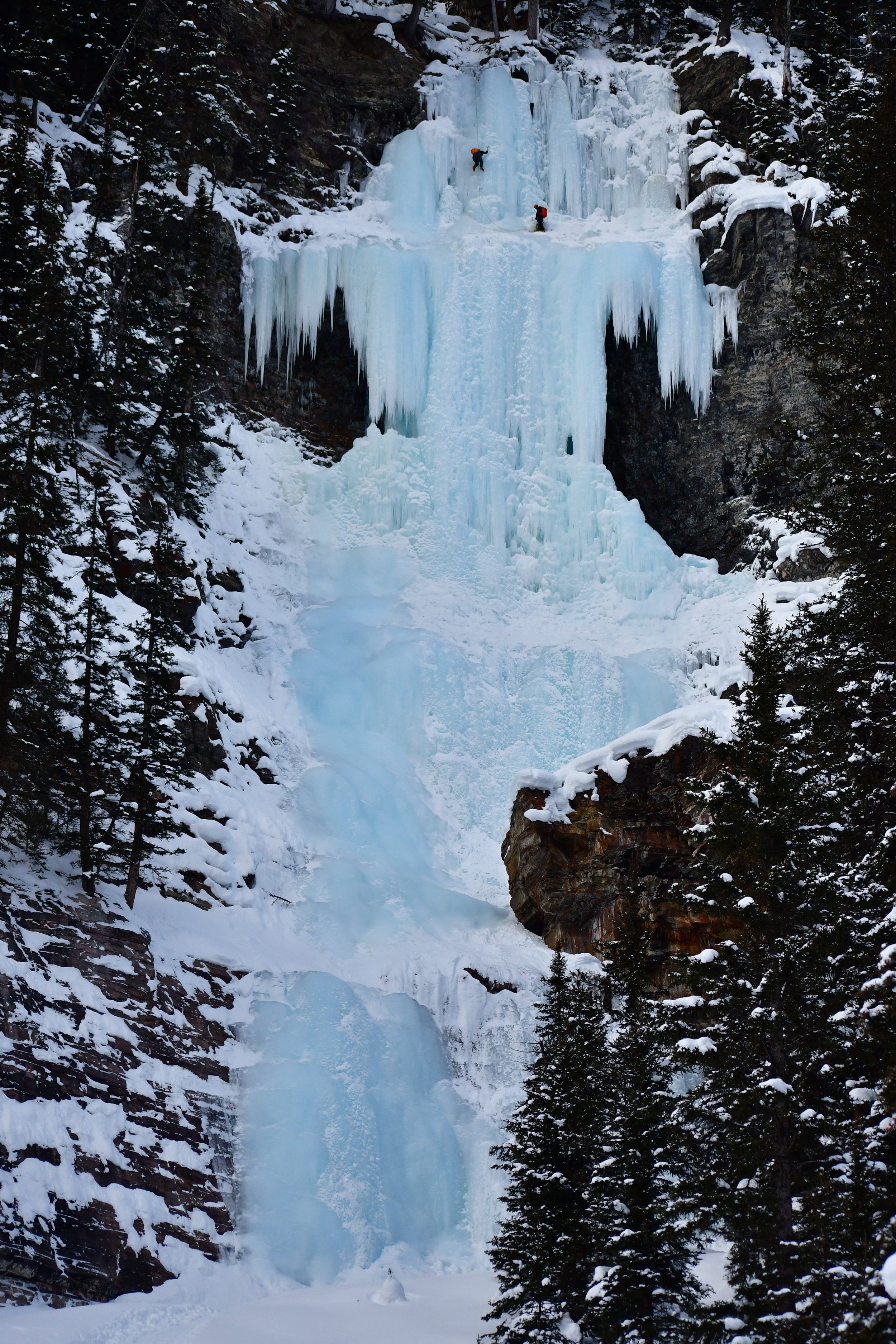 Ice climbers near Lake Louise, Alberta