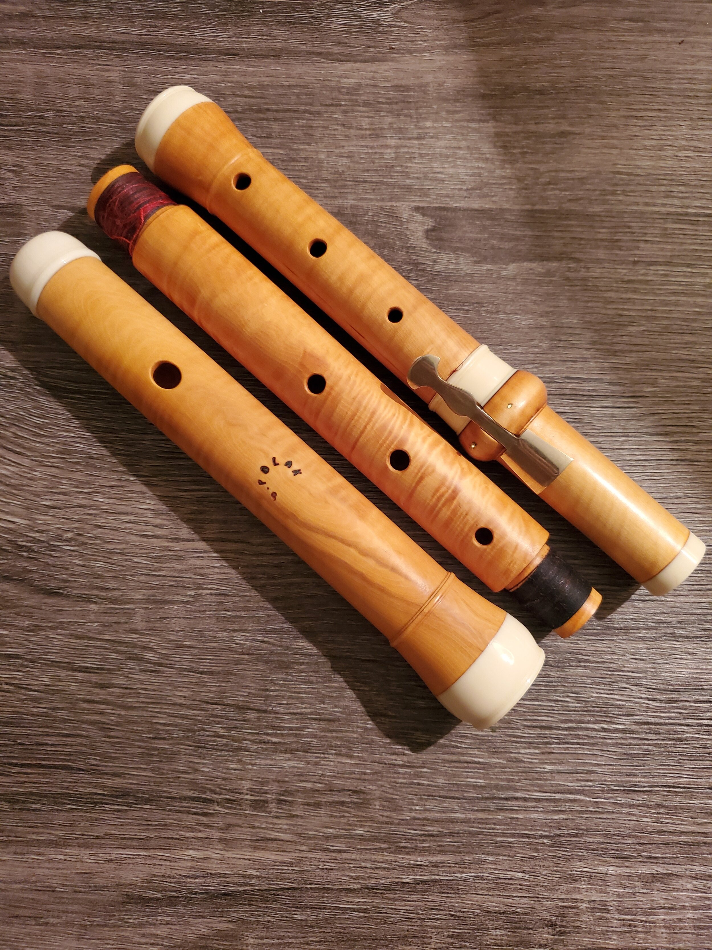  Flute after Palanca in Flamed Boxwood by Simon Polak. A=415 