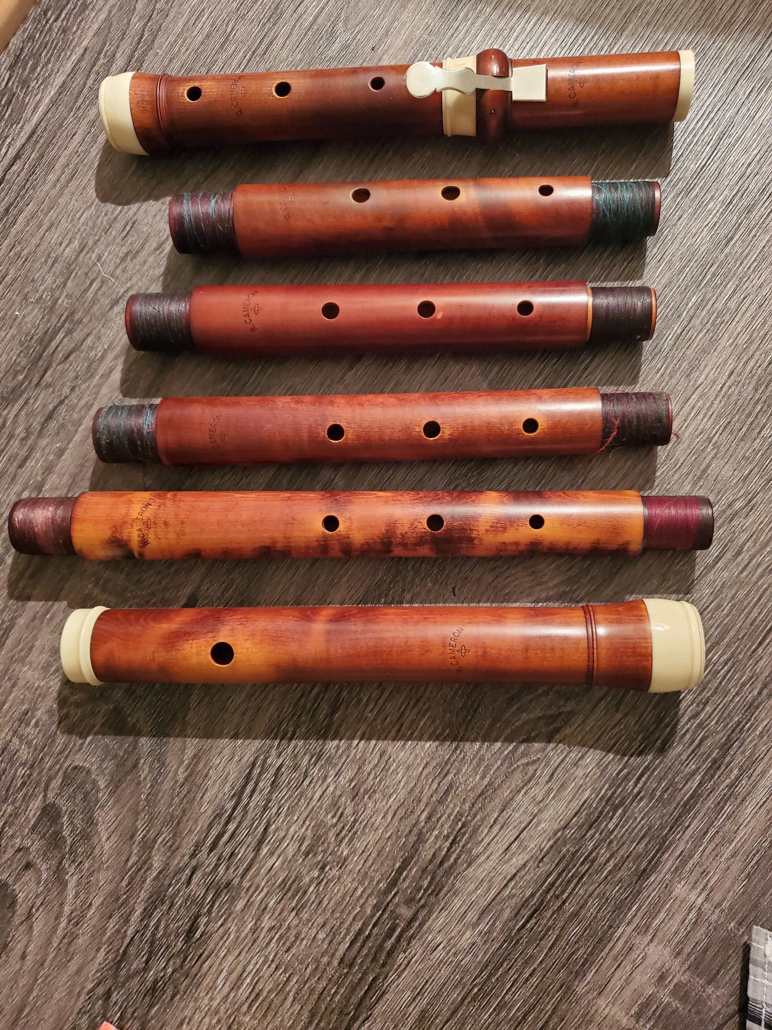  Flute after Denner by Rod Cameron in Boxwood. A=392/405/415 (and d’Amore joint) 