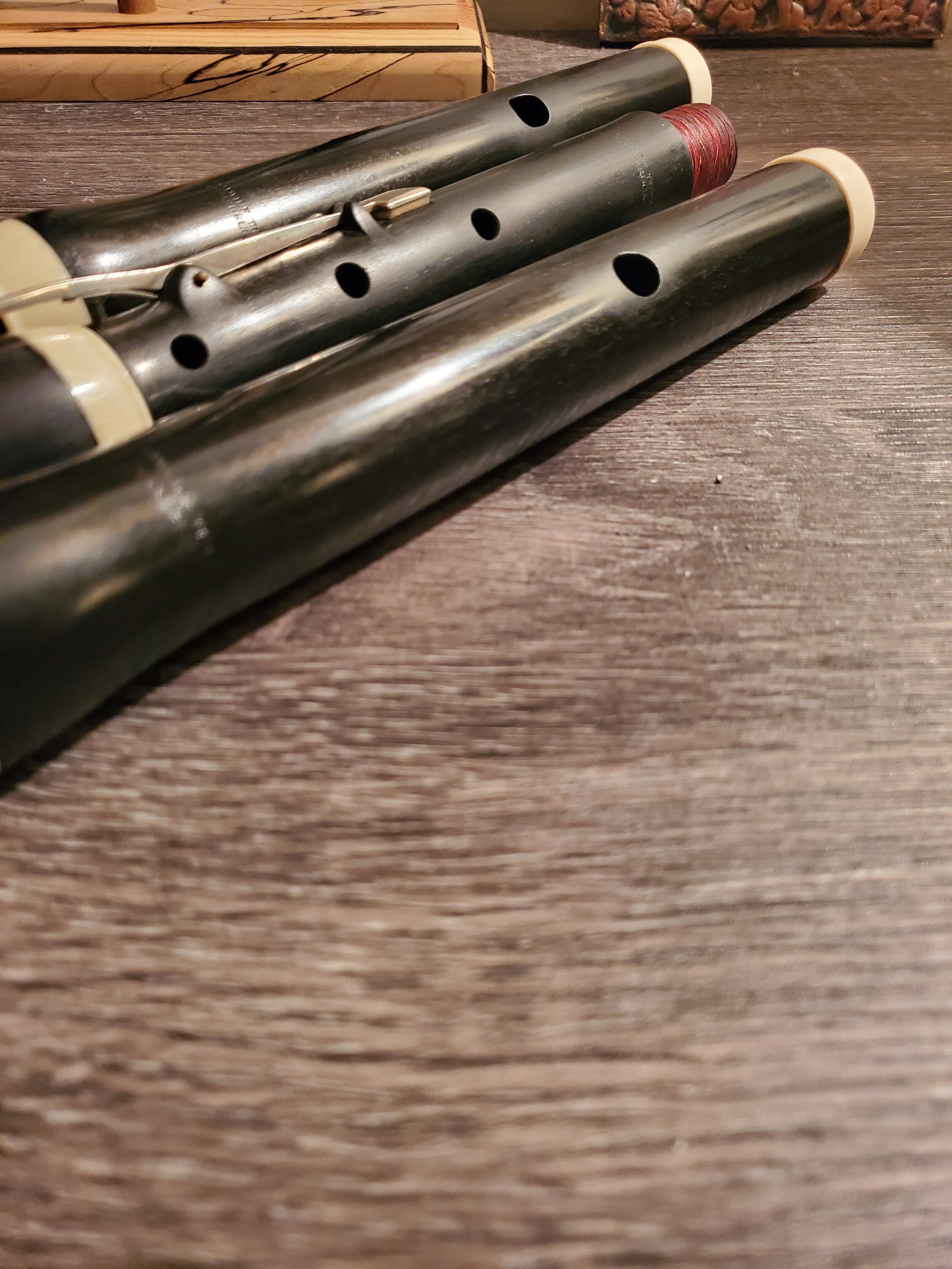  Flute after H. Grenser in Grenadilla with 8 Silver Keys by Rudolf Tutz. Extra headjoint with later period voicing. A=430 