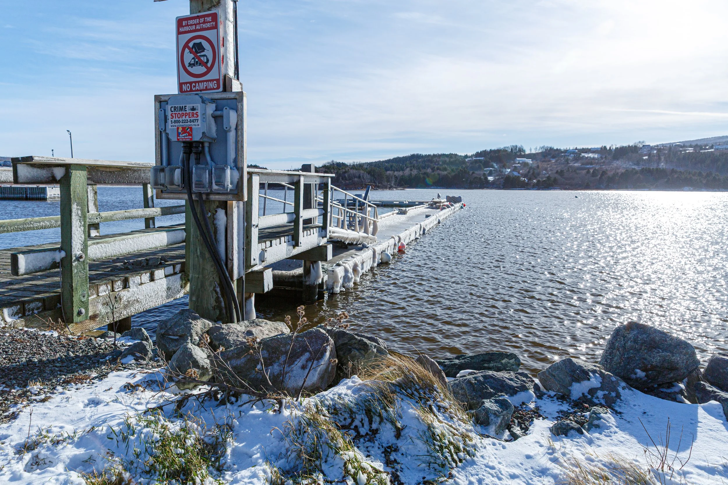 Icy Inverness Harbour Wharf