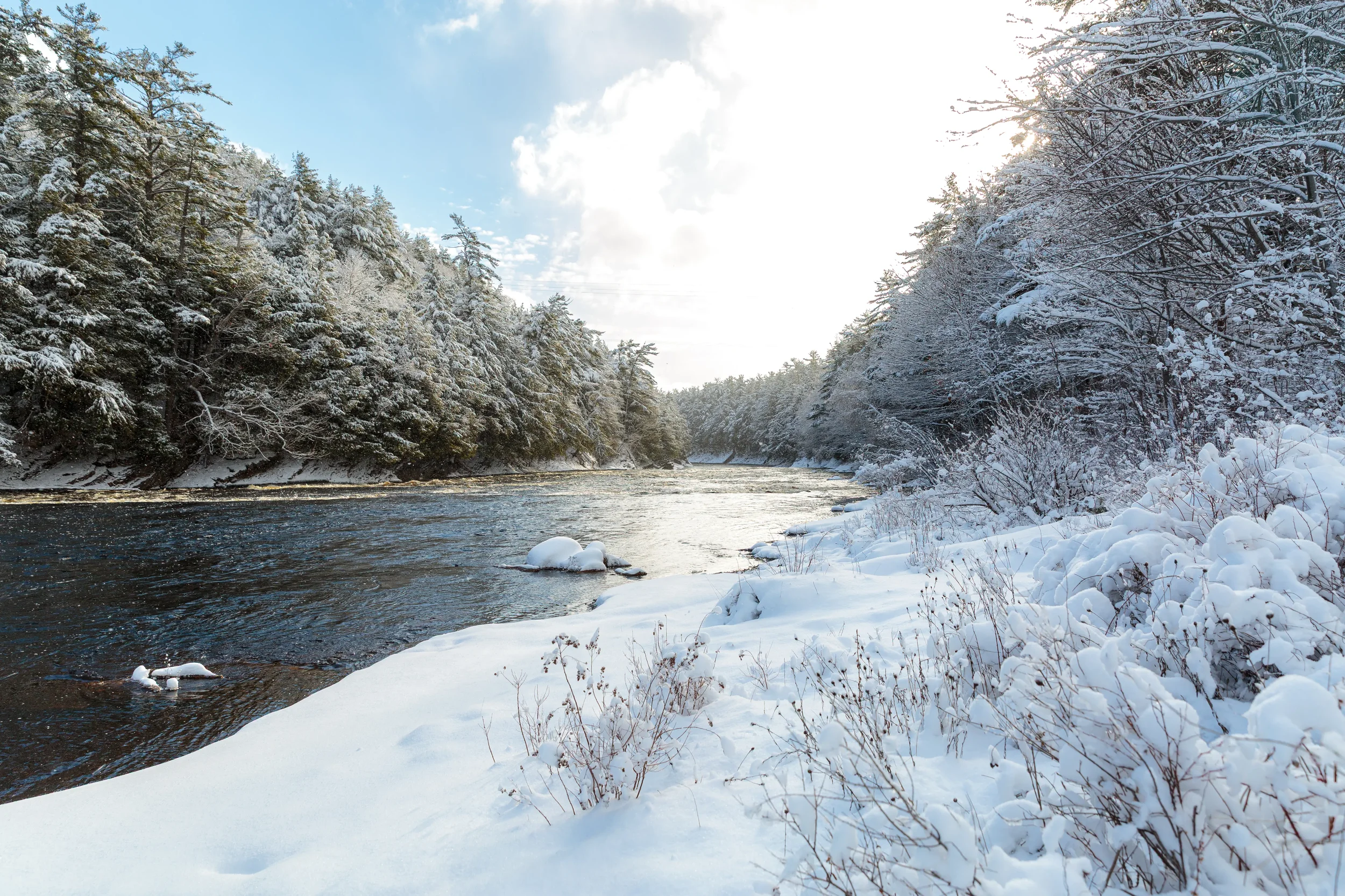 Banks of LaHave River After Snow