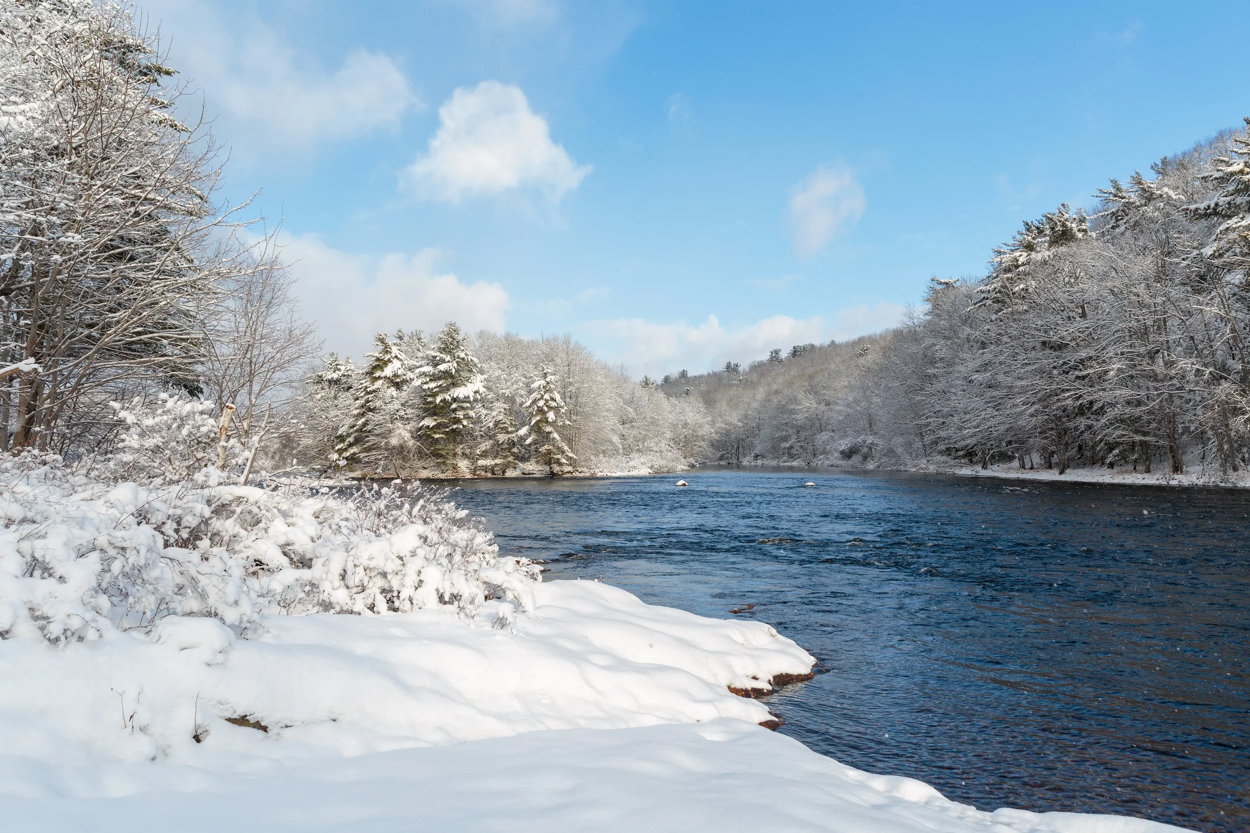 Banks of LaHave River After Snow