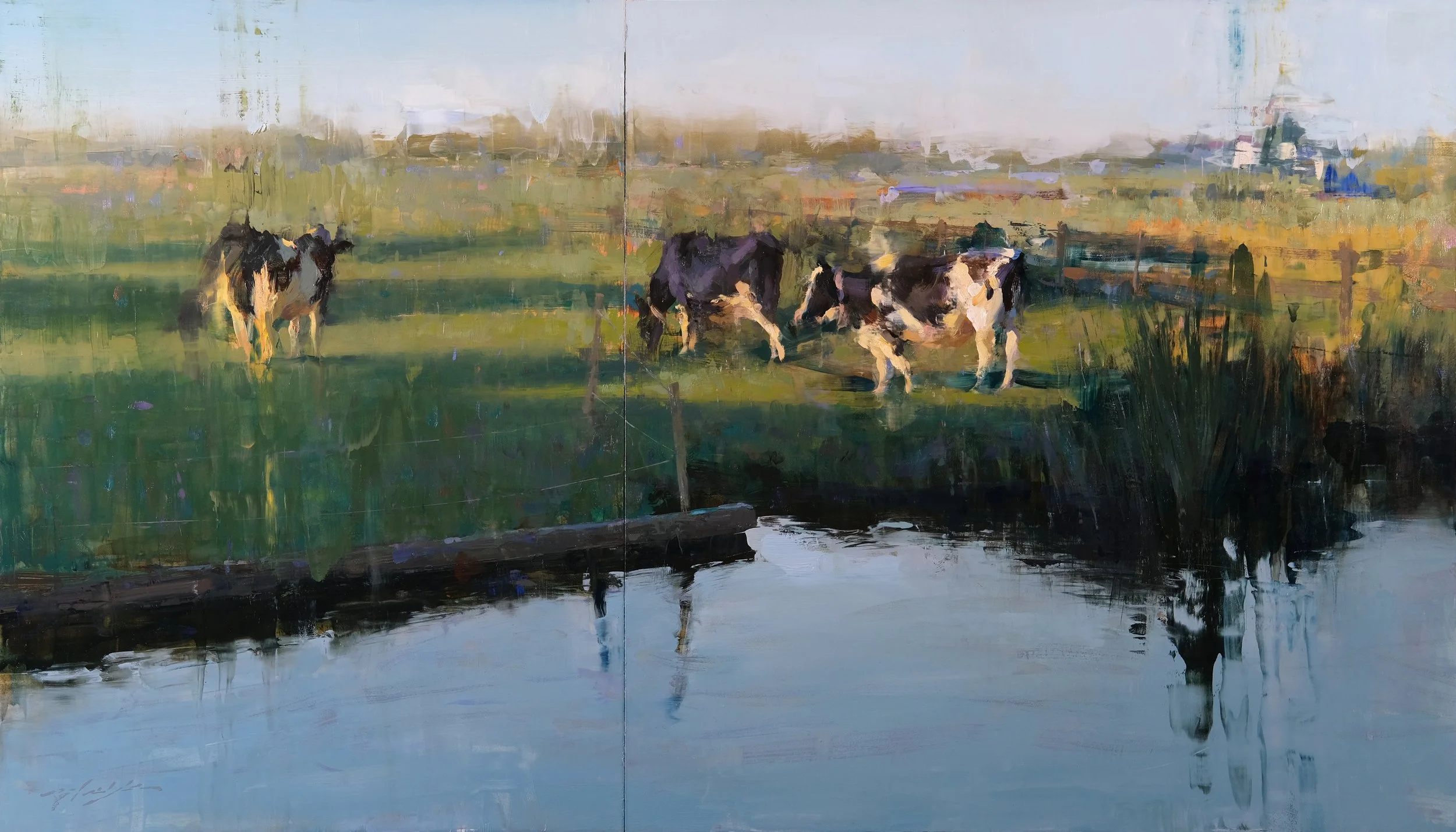 HY TSENG04_贊丹夏日午後,Zaandam Summer Afternoon_24x42inches_Oil on Panel_2024-2025.jpg