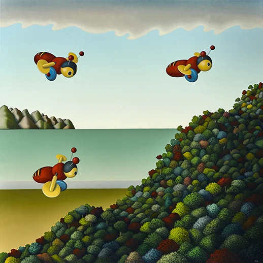Busy bees, 2015, acrylic on canvas ,
