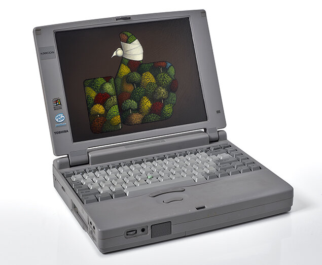 Laptop , 2017, acrylic on laptop screen