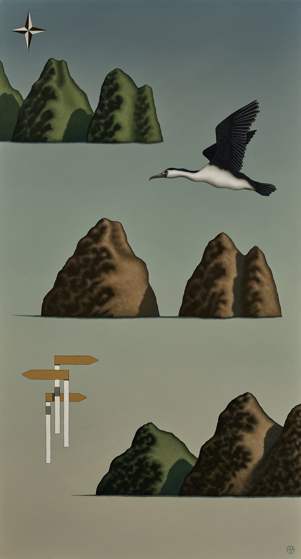 The Pied Piper , 2022, acrylic on gessoed plywood, 1100 x 600 x60mm