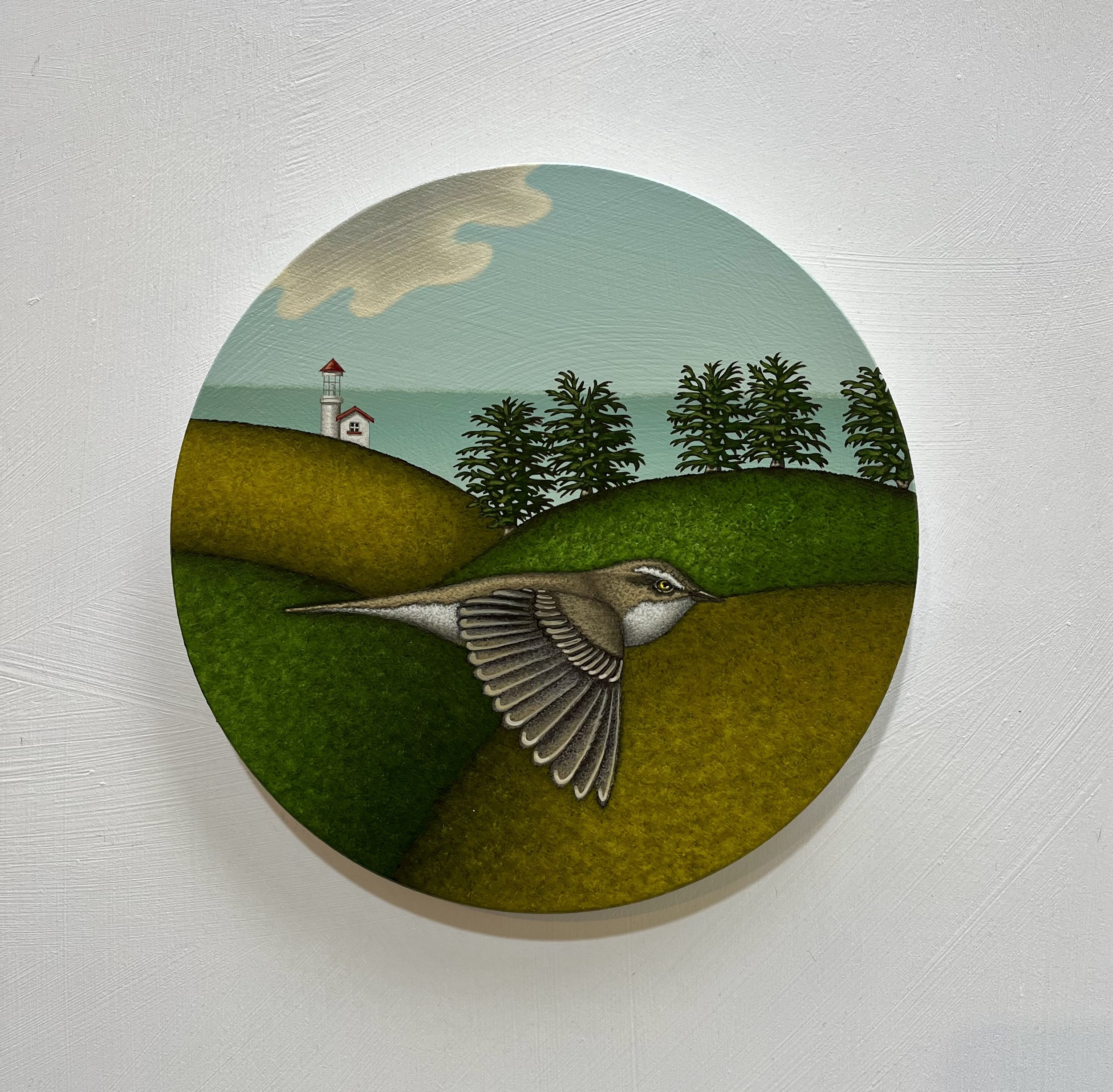 So long Marianne , 2024, acrylic on gessoed raised board, 200mm.
