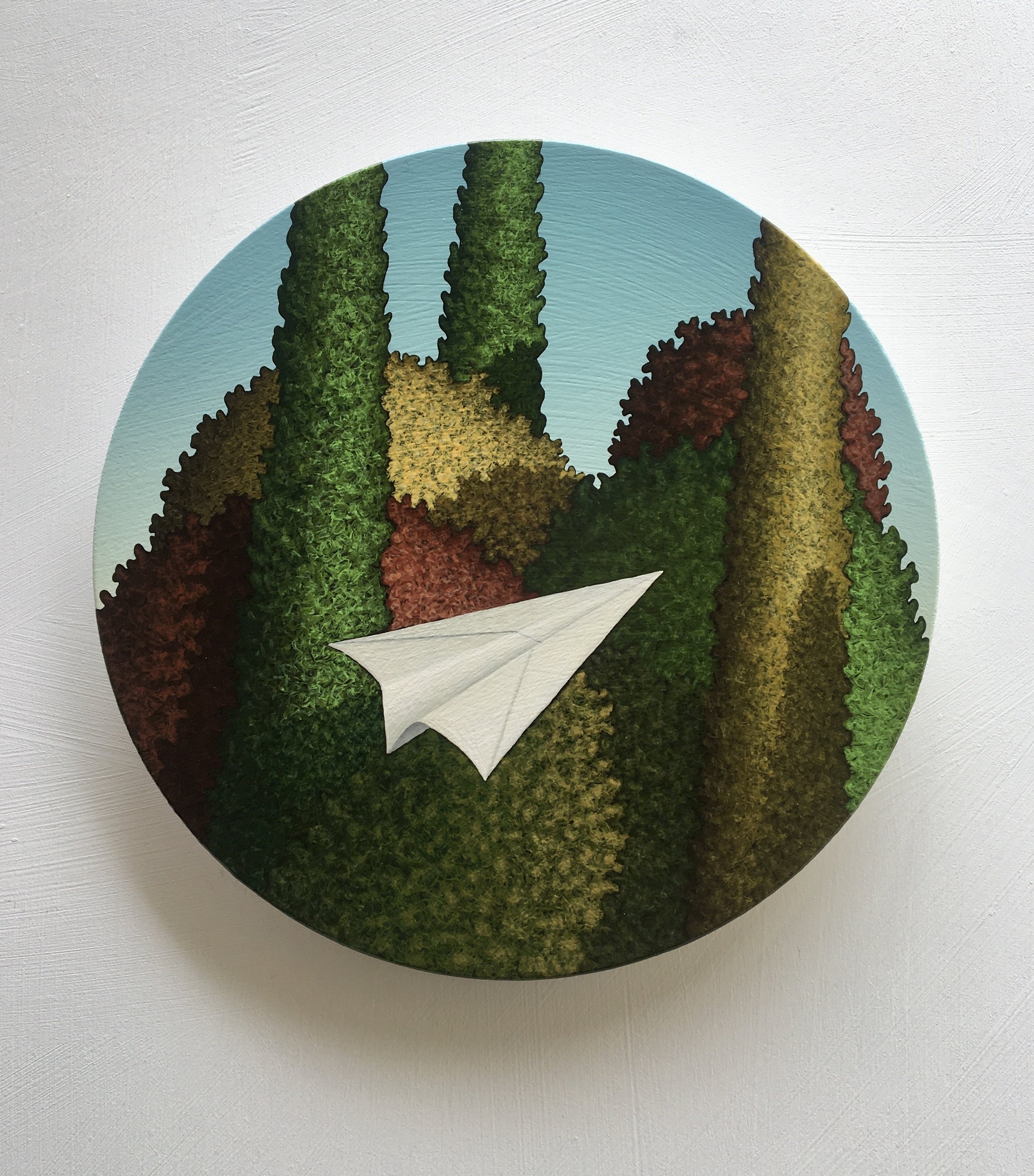 The Gardeners Dream , 2024, acrylic on gessoed raised bird, 200mm.