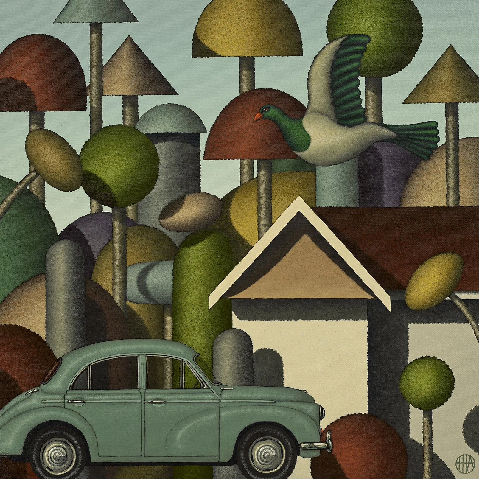    Morris Loved to Fly  , 2025, acrylic on canvas, 400 ×400mm. 