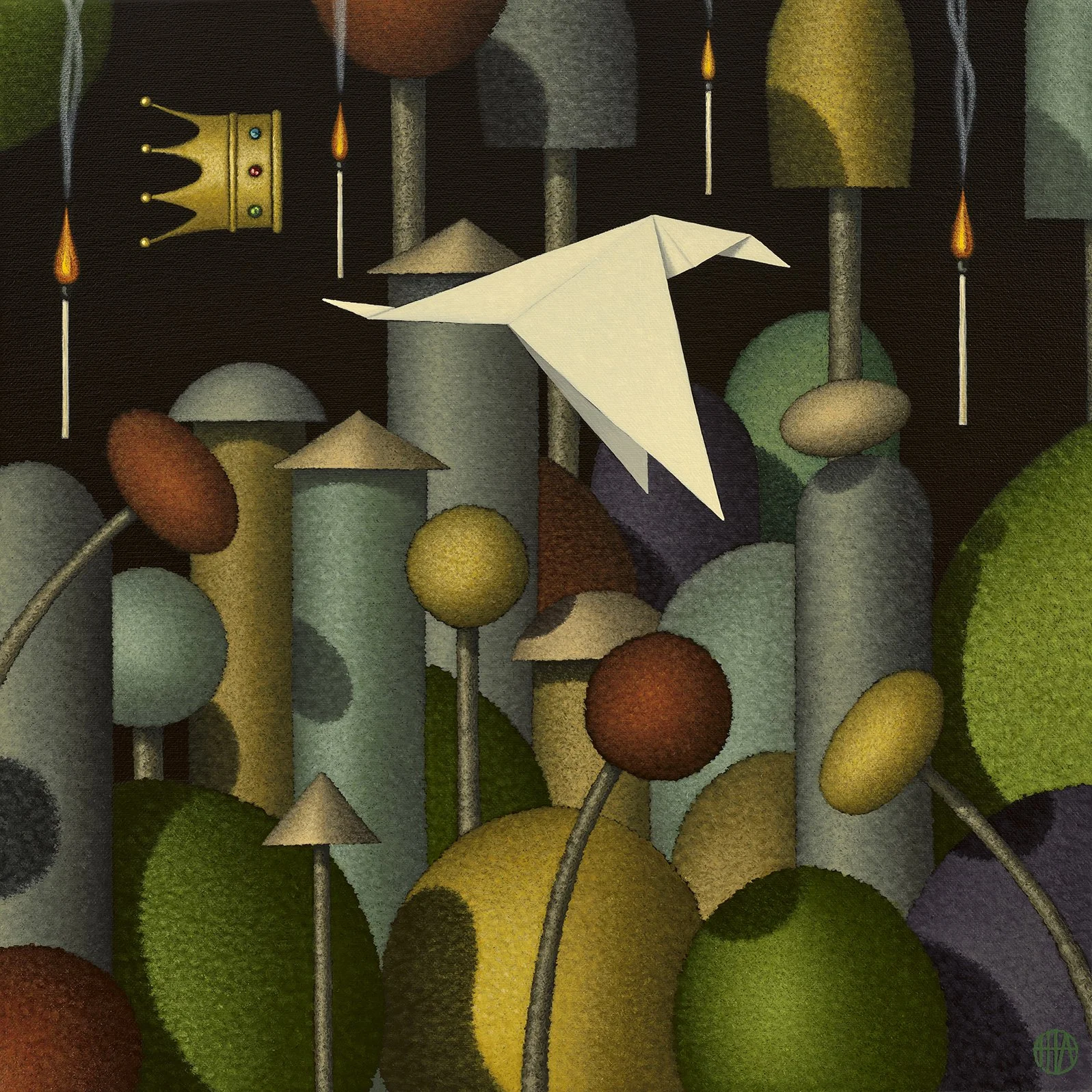    Some Velvet Morning  , 2025, acrylic on canvas, 400 × 400mm. 