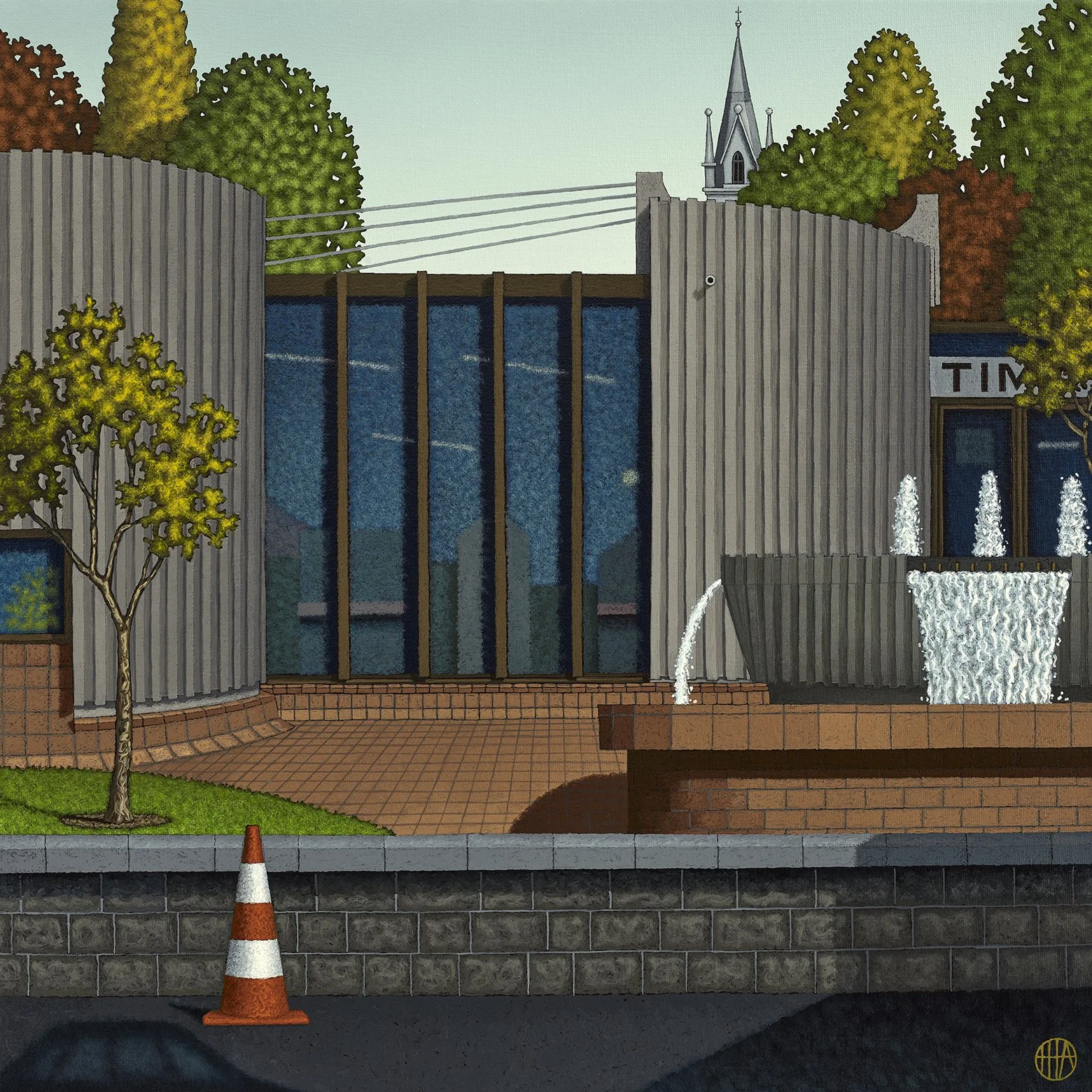    Timaru Library  , 2025, acrylic on canvas, 400 × 400mm. 