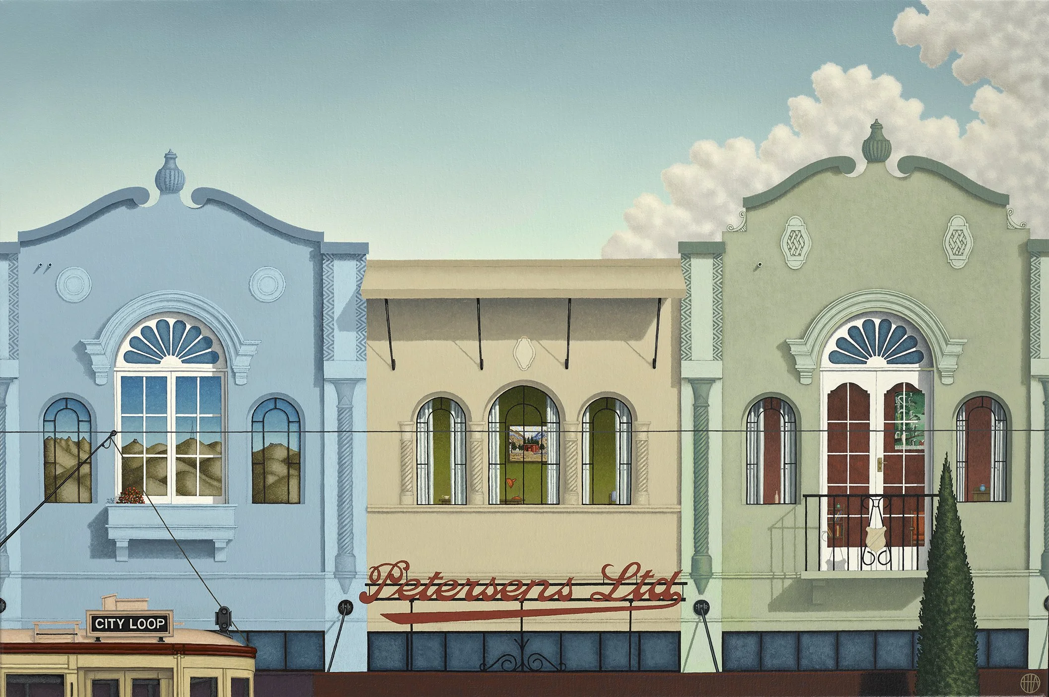    City Loop  , 2026, acrylic on linen, 600 × 900mm. 