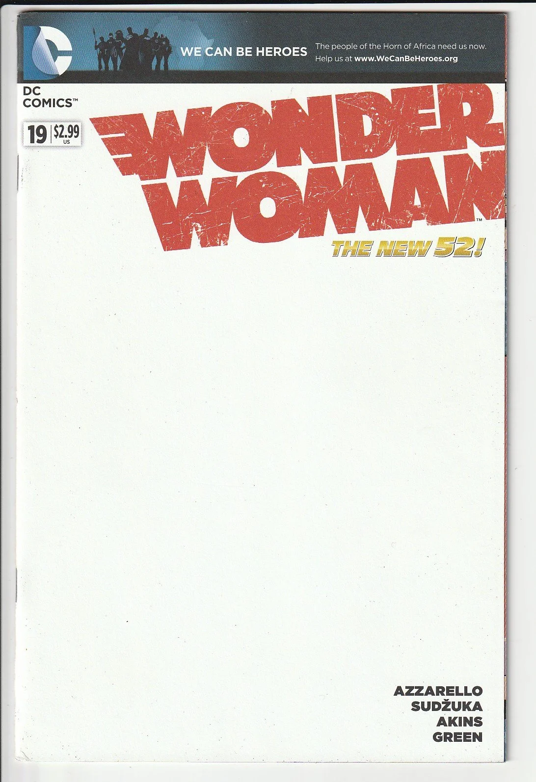 Wonder Woman Series 4 #19 Blank Cover Variant