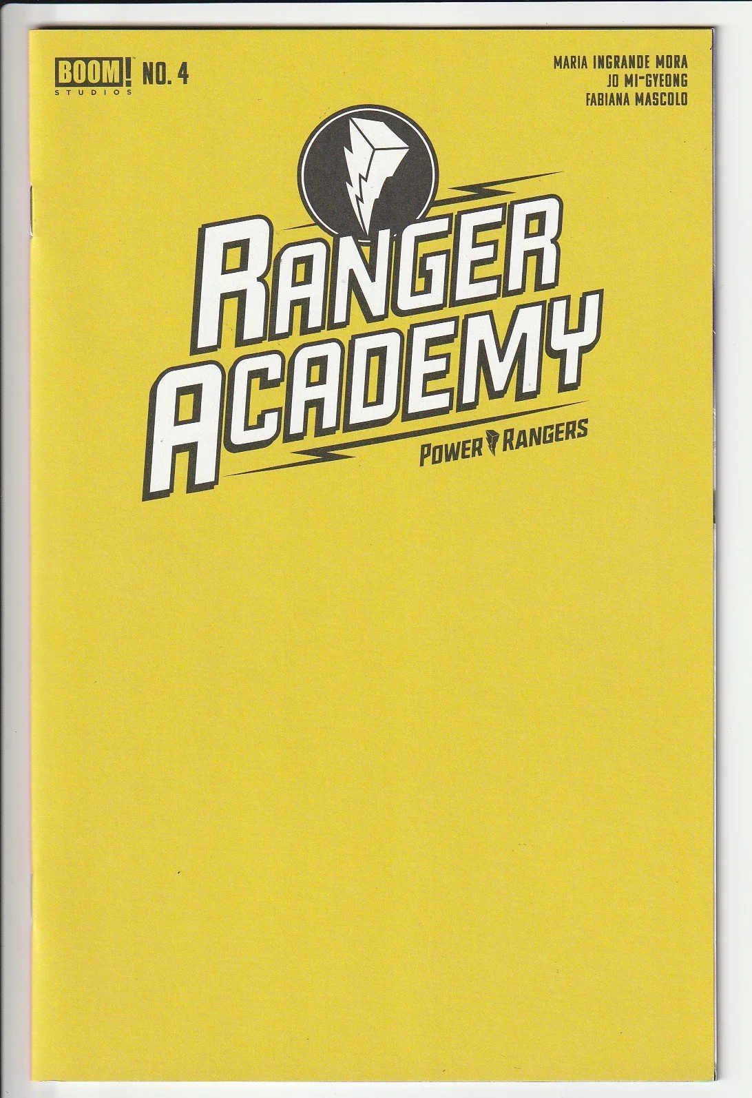 (Power Rangers) Ranger Academy #4 Blank Cover Variant