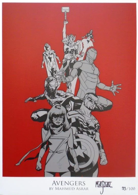 Avengers Limited Signed Print by Mahmud Asrar