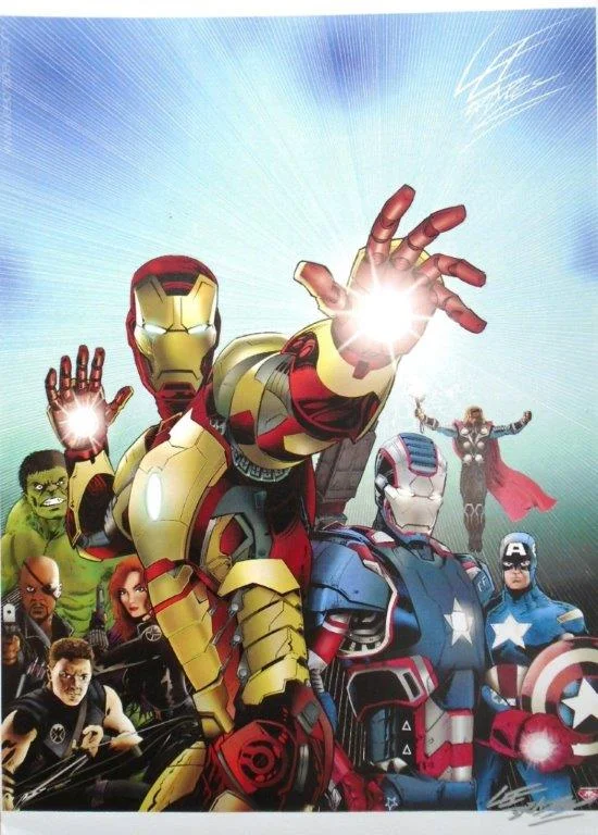 Iron Man and Avengers Signed Print by Lee Bradley