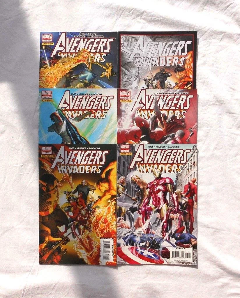 Avengers / Invaders #1-5 (of twelve) and Sketchbook