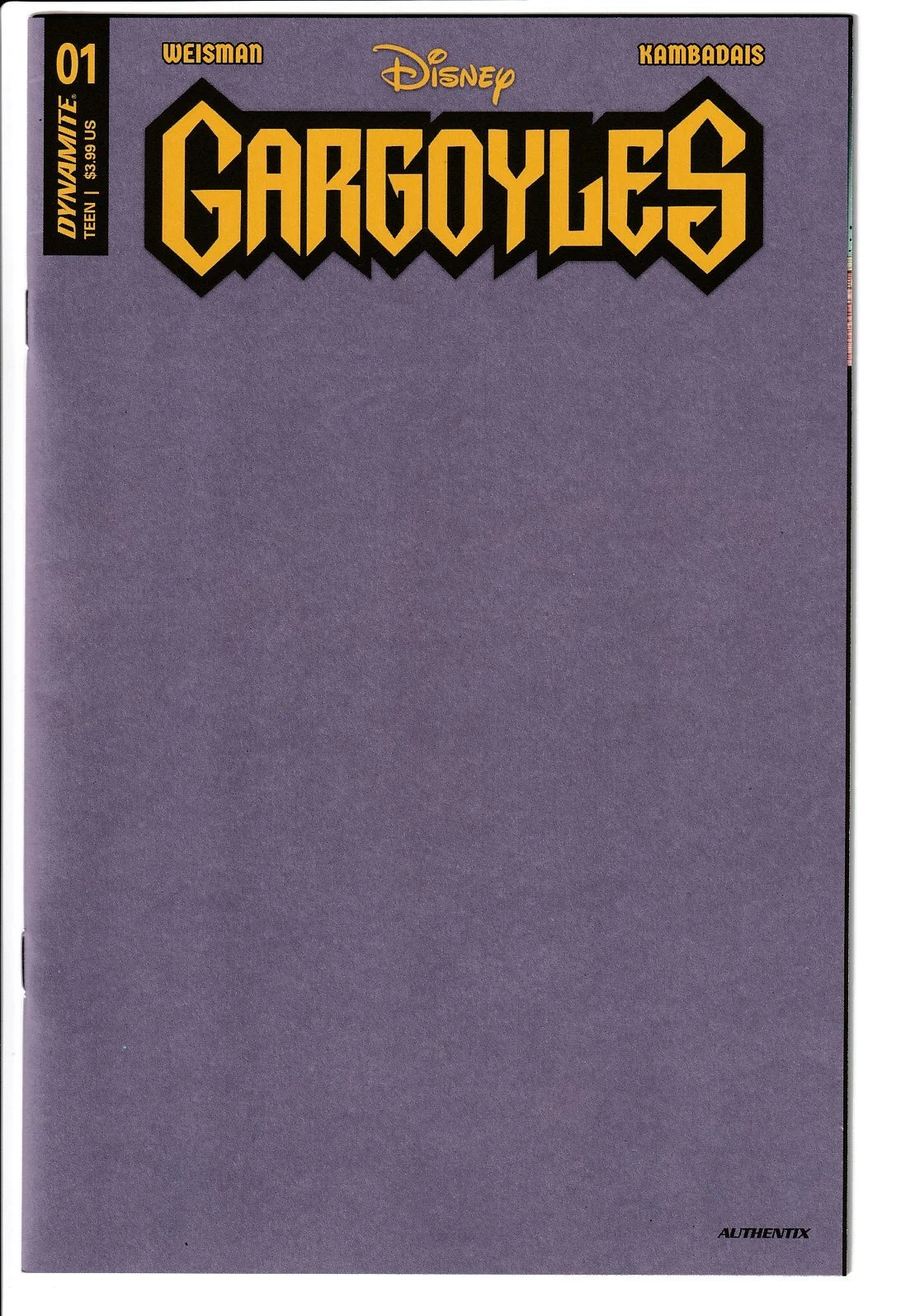 Gargoyles #1 Blank Cover Variant